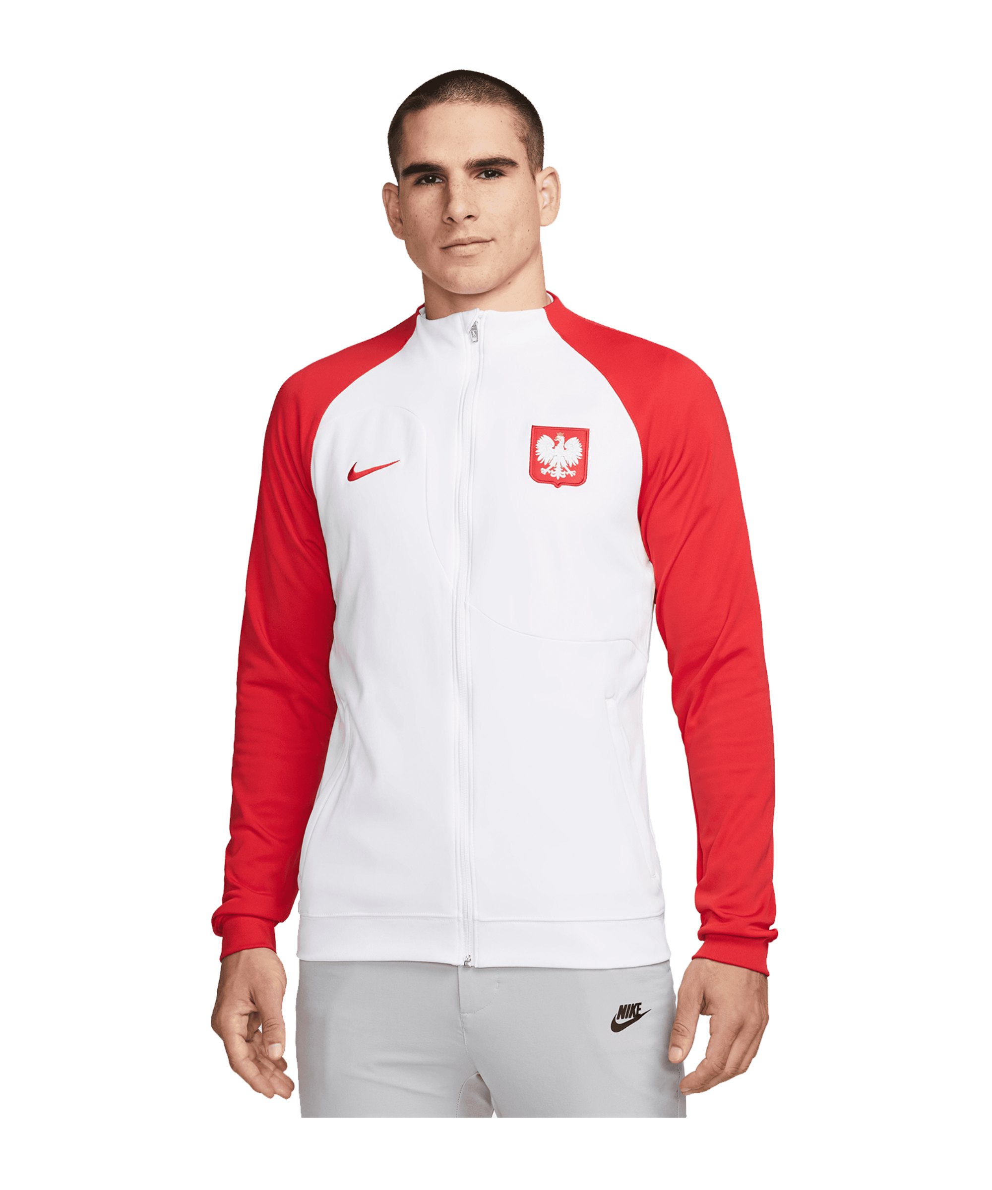 Nike Polen Trainingsjacke Weiss Rot F100 - weiss