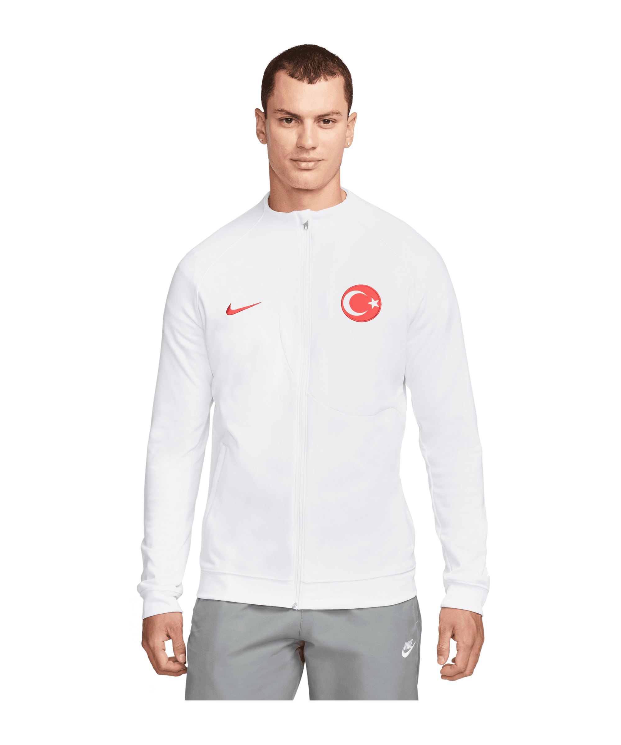 Nike Türkei Academy Trainingsjacke Weiss Rot F100 - weiss