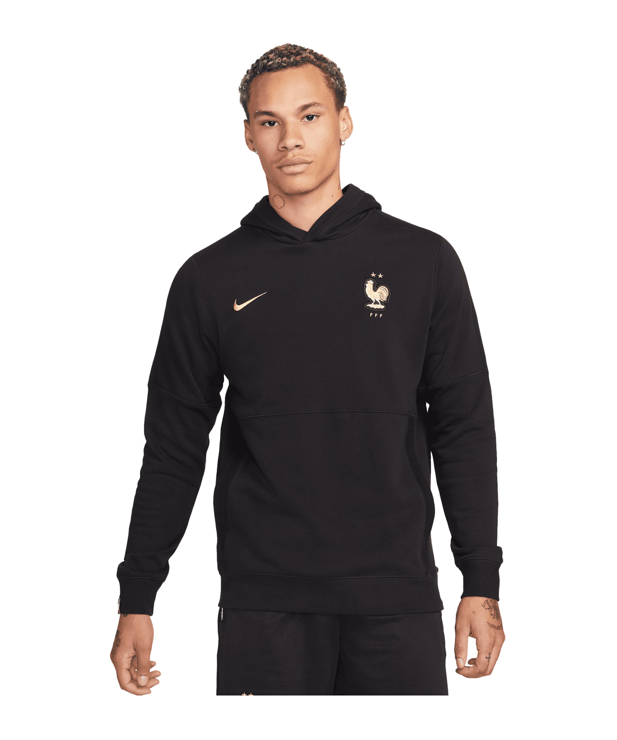 Nike Frankreich Hoody Schwarz F010 - schwarz
