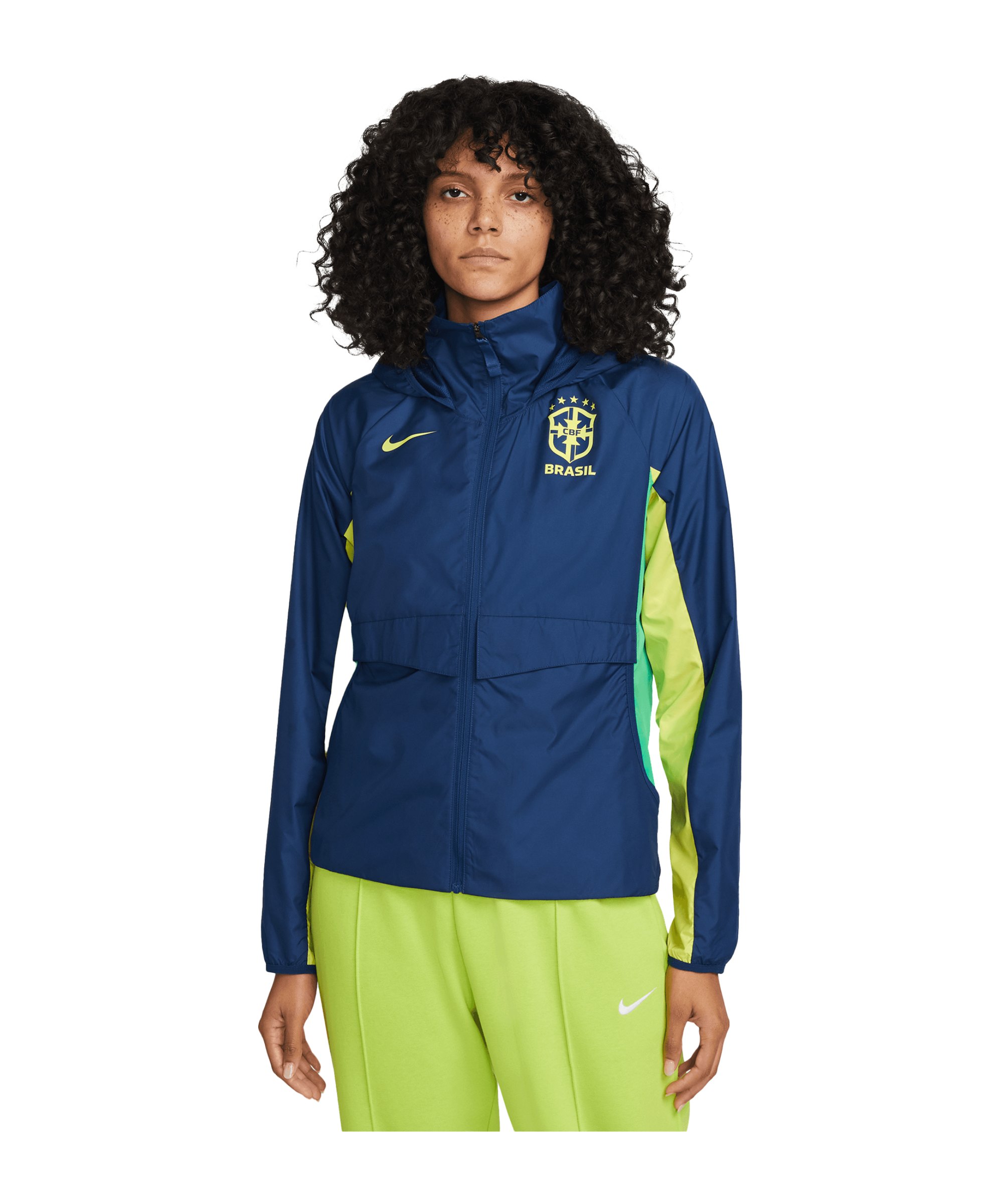 Nike Brasilien Allwetterjacke Damen Blau F490 - dunkelblau