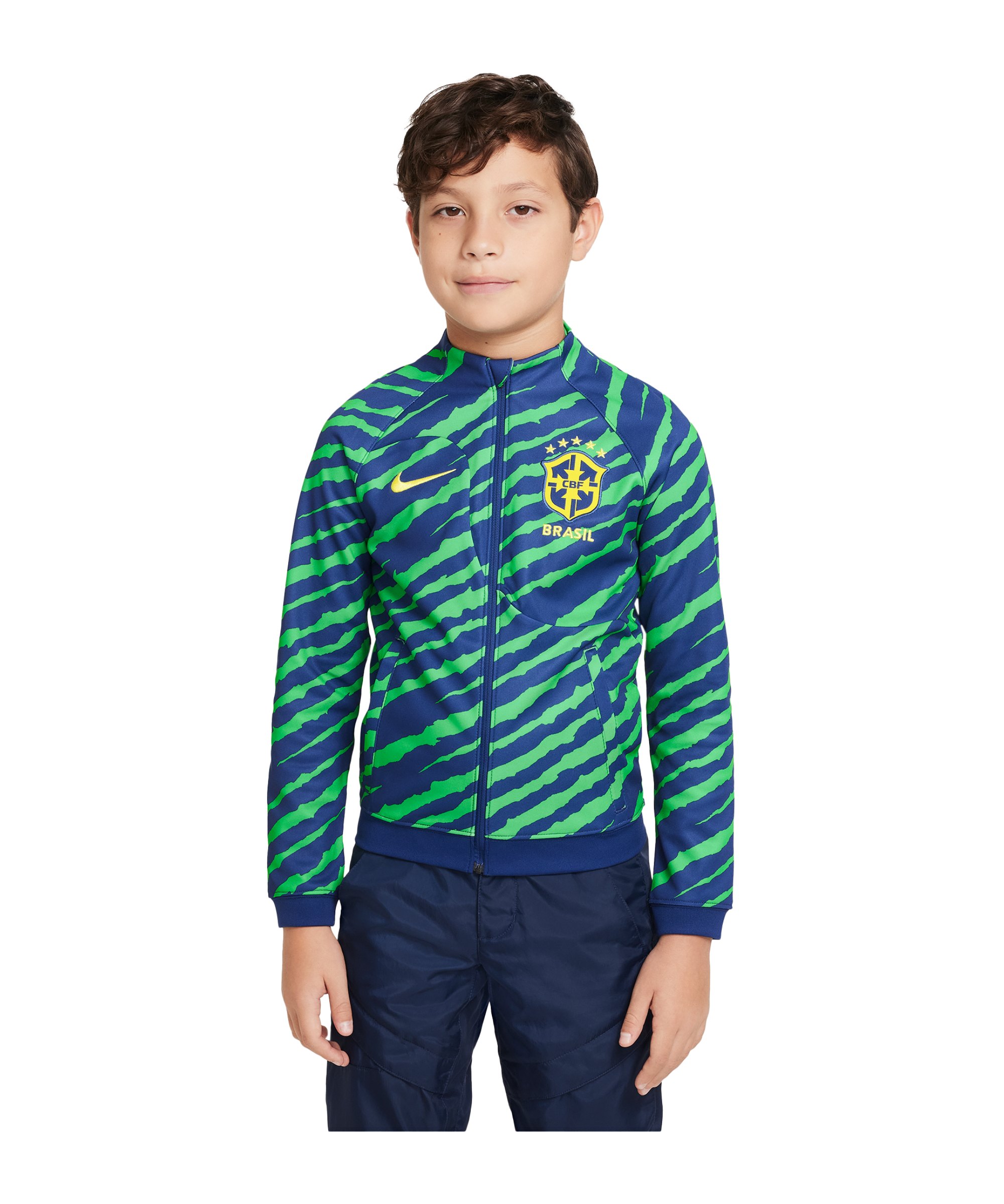 Nike Brasilien Prematch Jacke WM 2022 Kids Blau F490 - blau