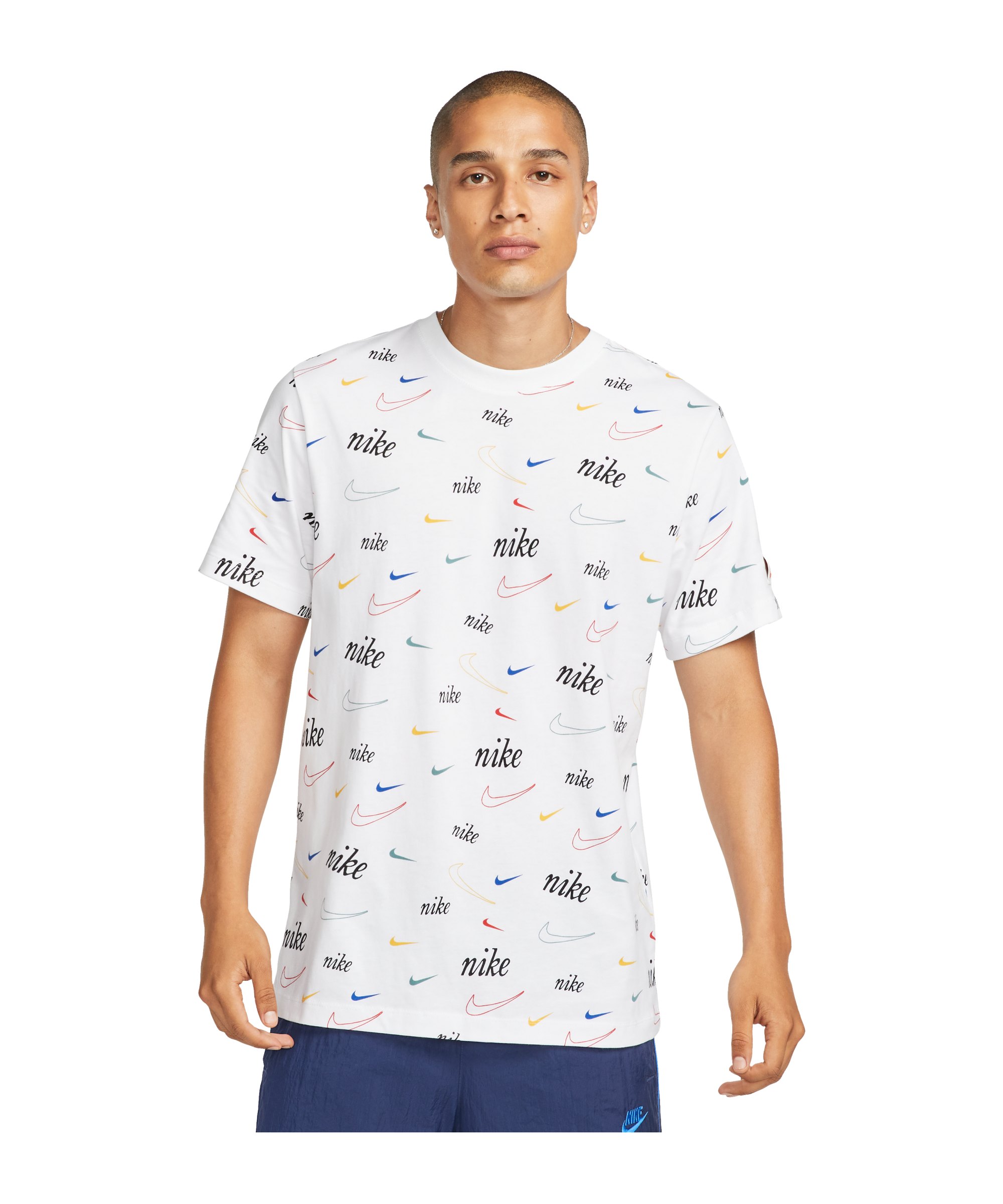 Nike Sportswear T-Shirt Weiss Schwarz F100 - weiss