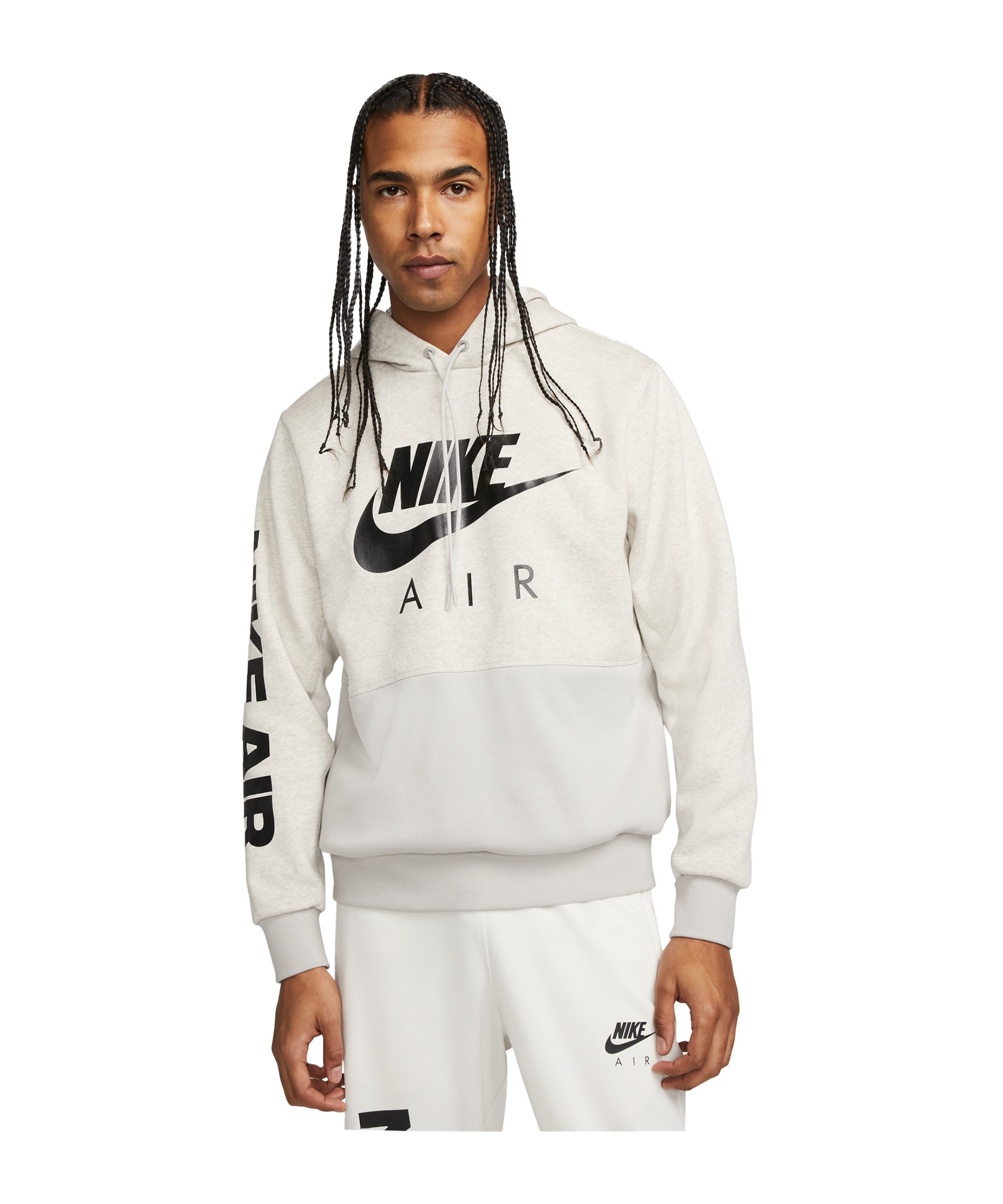 Nike Air Brushed-Back Fleece Hoody Grau F012 - grau