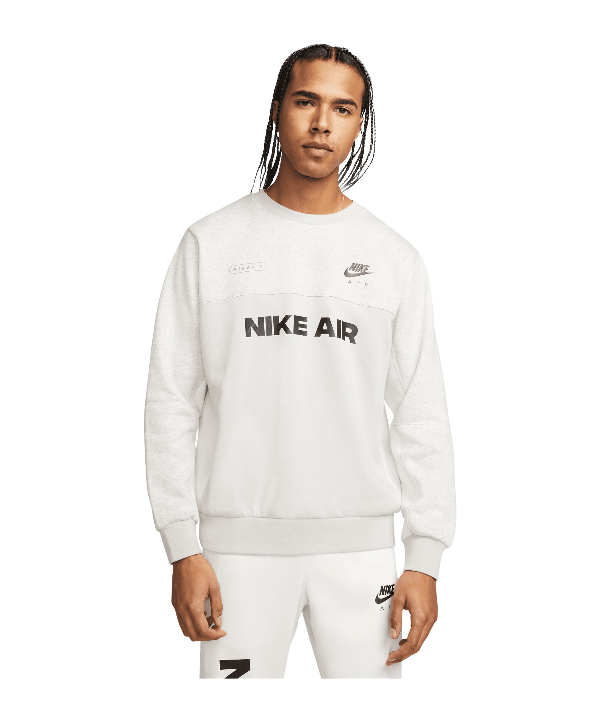 Nike Air Brushed-Back Fleece Sweatshirt Grau F012 - grau