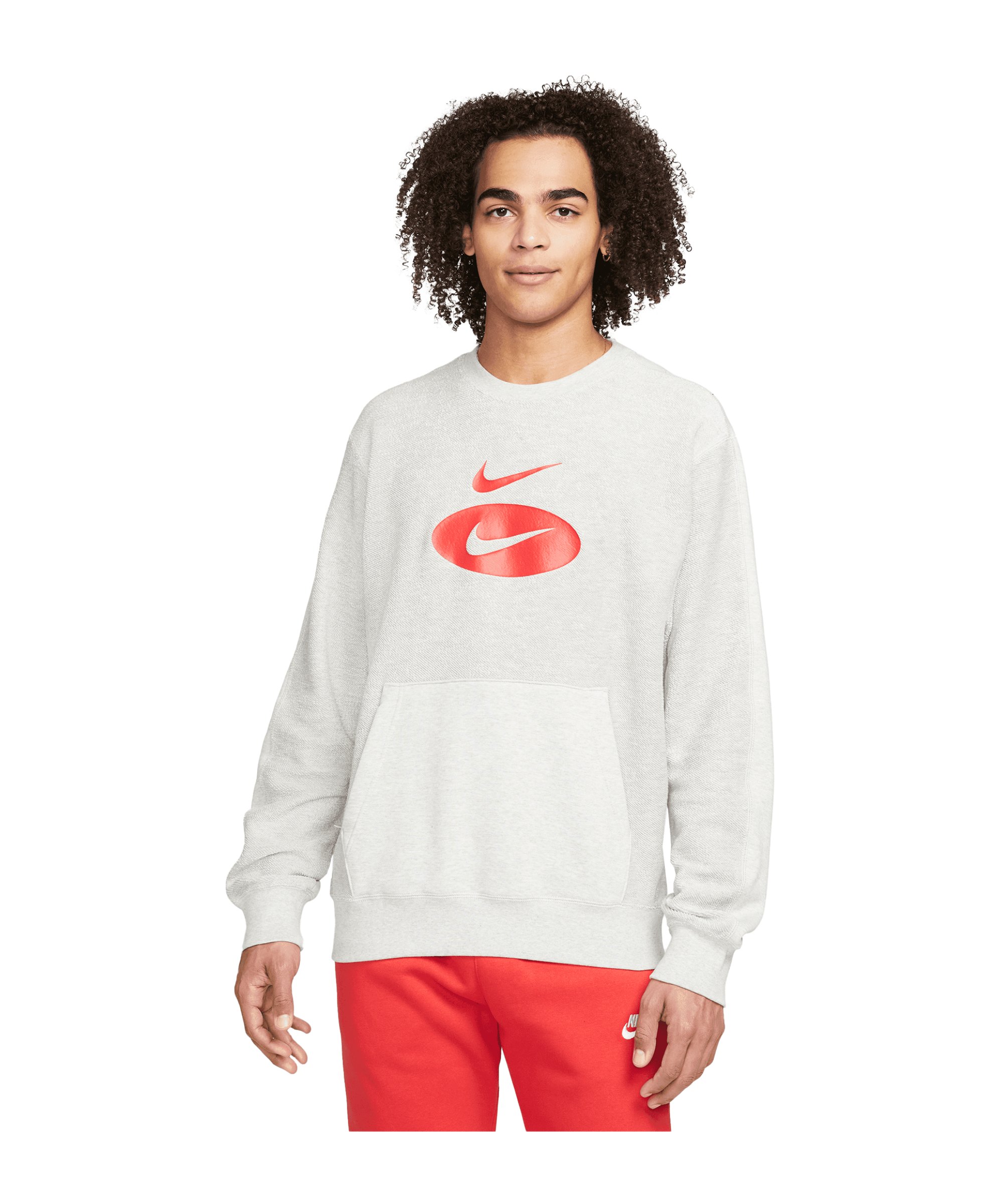 Nike Sportswear Swoosh Crew Sweatshirt Grau F050 - grau
