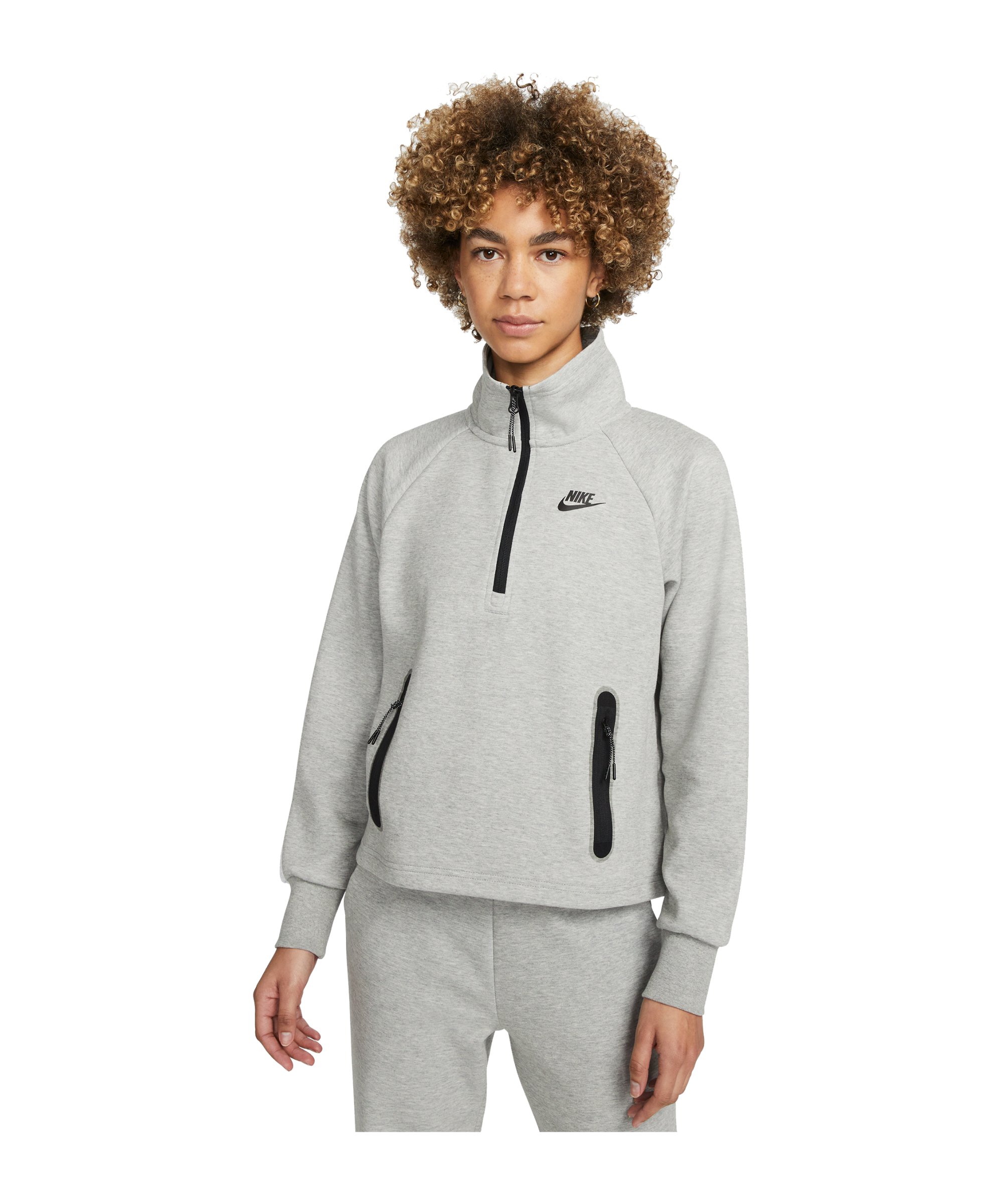 Nike Tech Fleece HalfZip Sweatshirt Damen F063 - grau