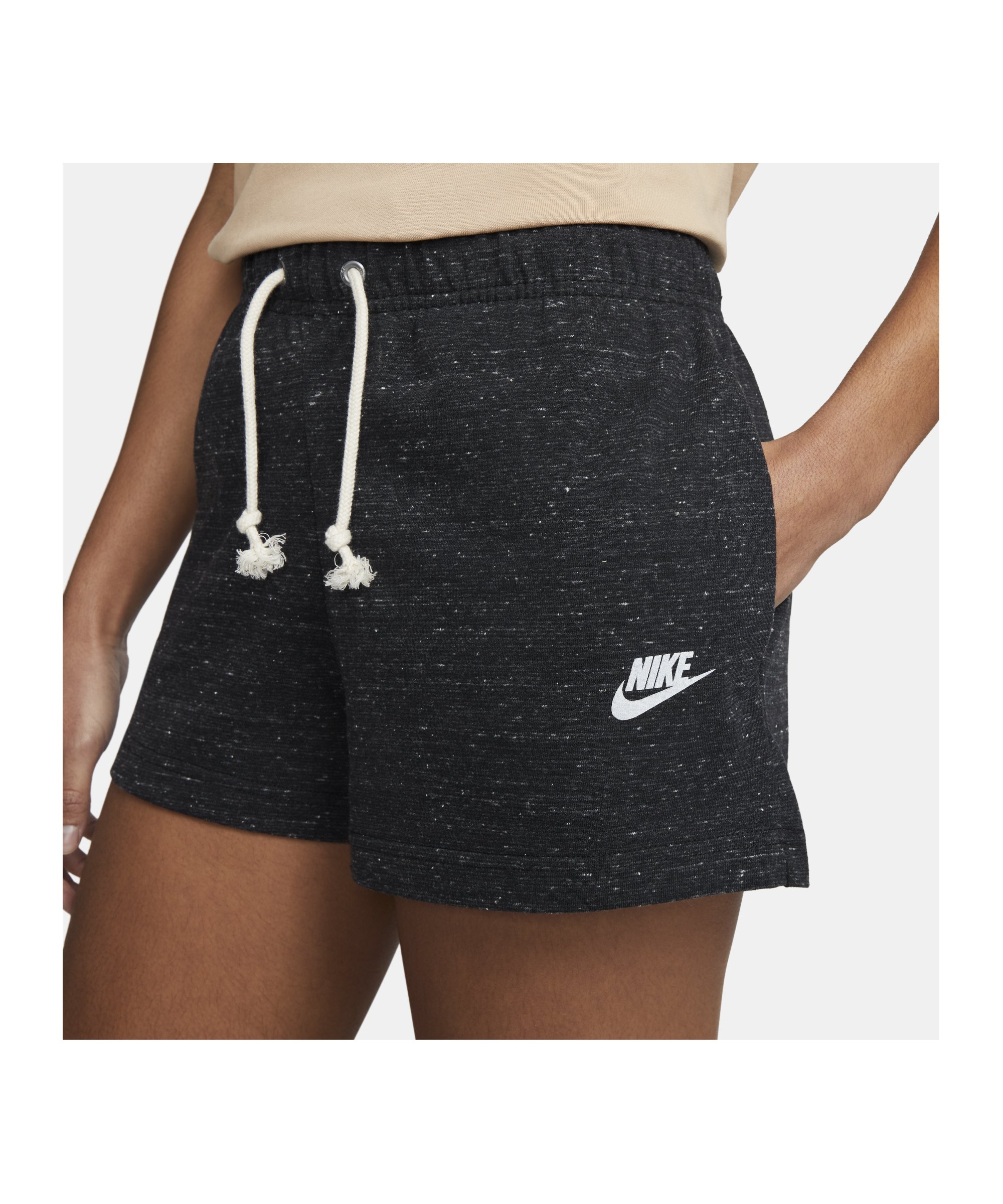 Nike Gym Vintage Short Damen Schwarz Weiss F010 - schwarz