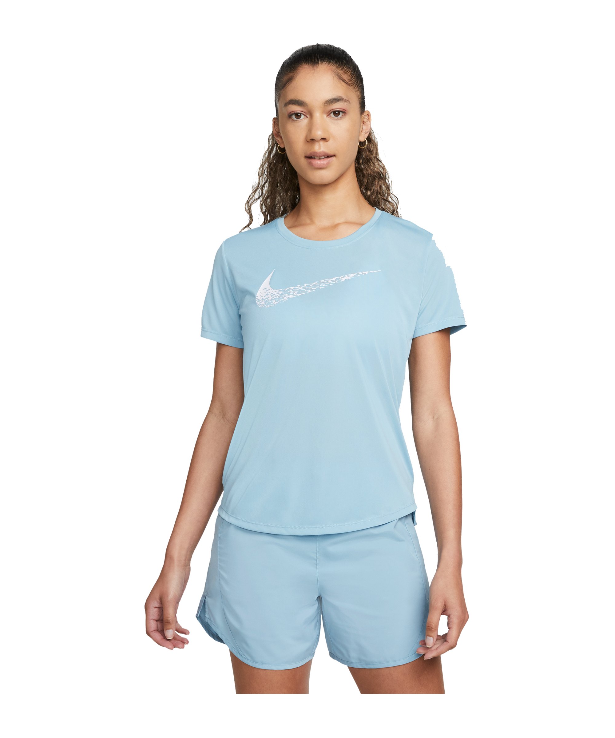 Nike Swoosh T-Shirt Running Damen Blau F494 - blau