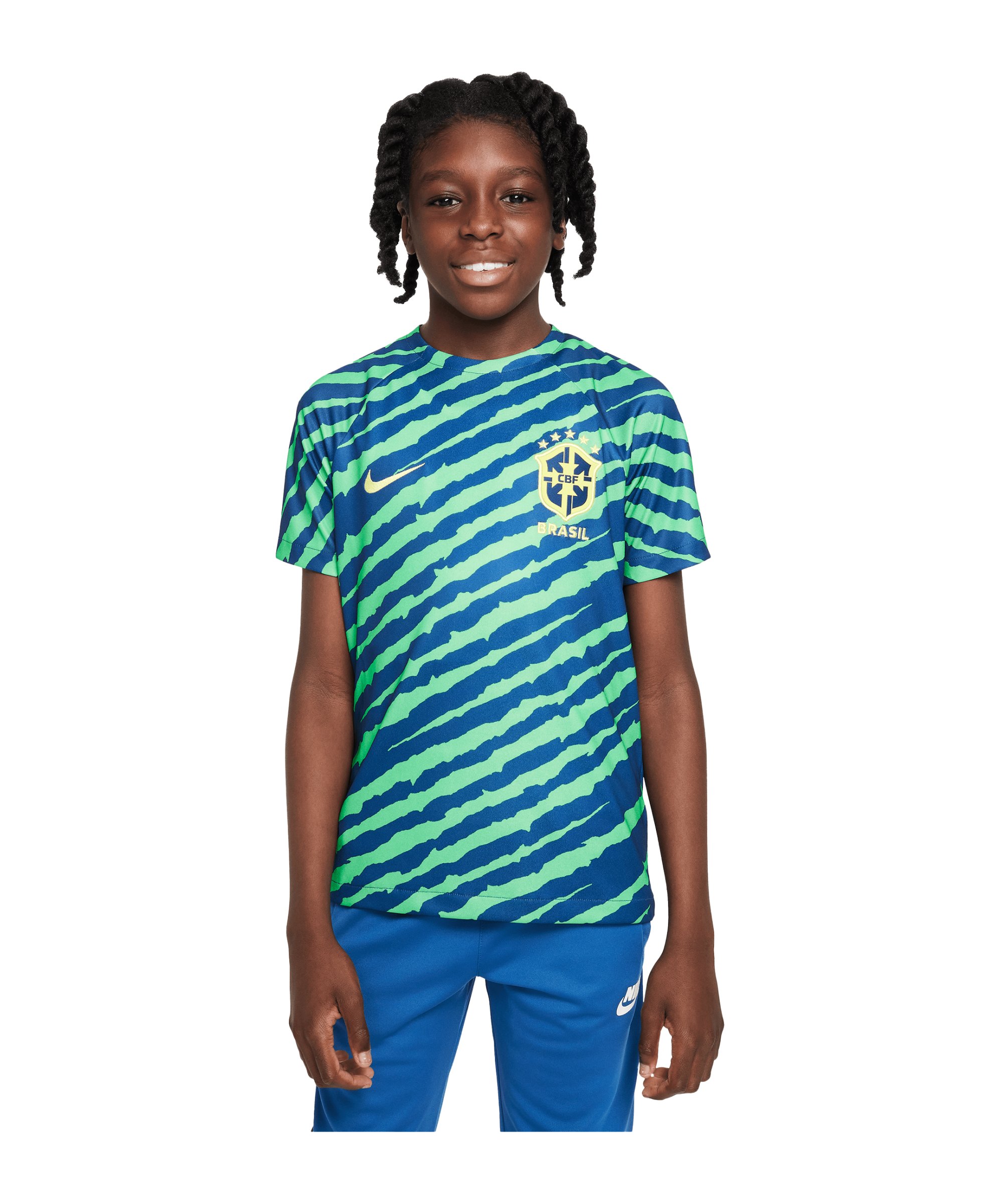 Nike Brasilien Prematch Shirt WM 2022 Kids Blau F490 - blau