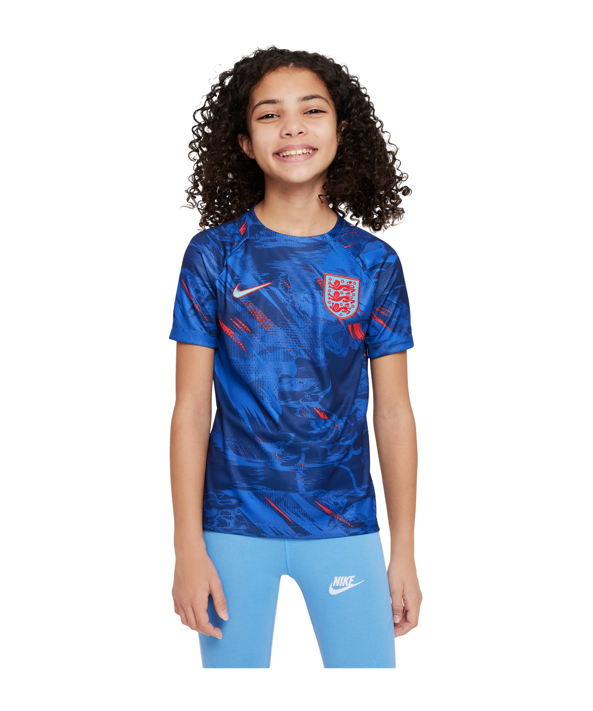 Nike England Prematch Shirt WM 22 Kids Blau F492 - blau