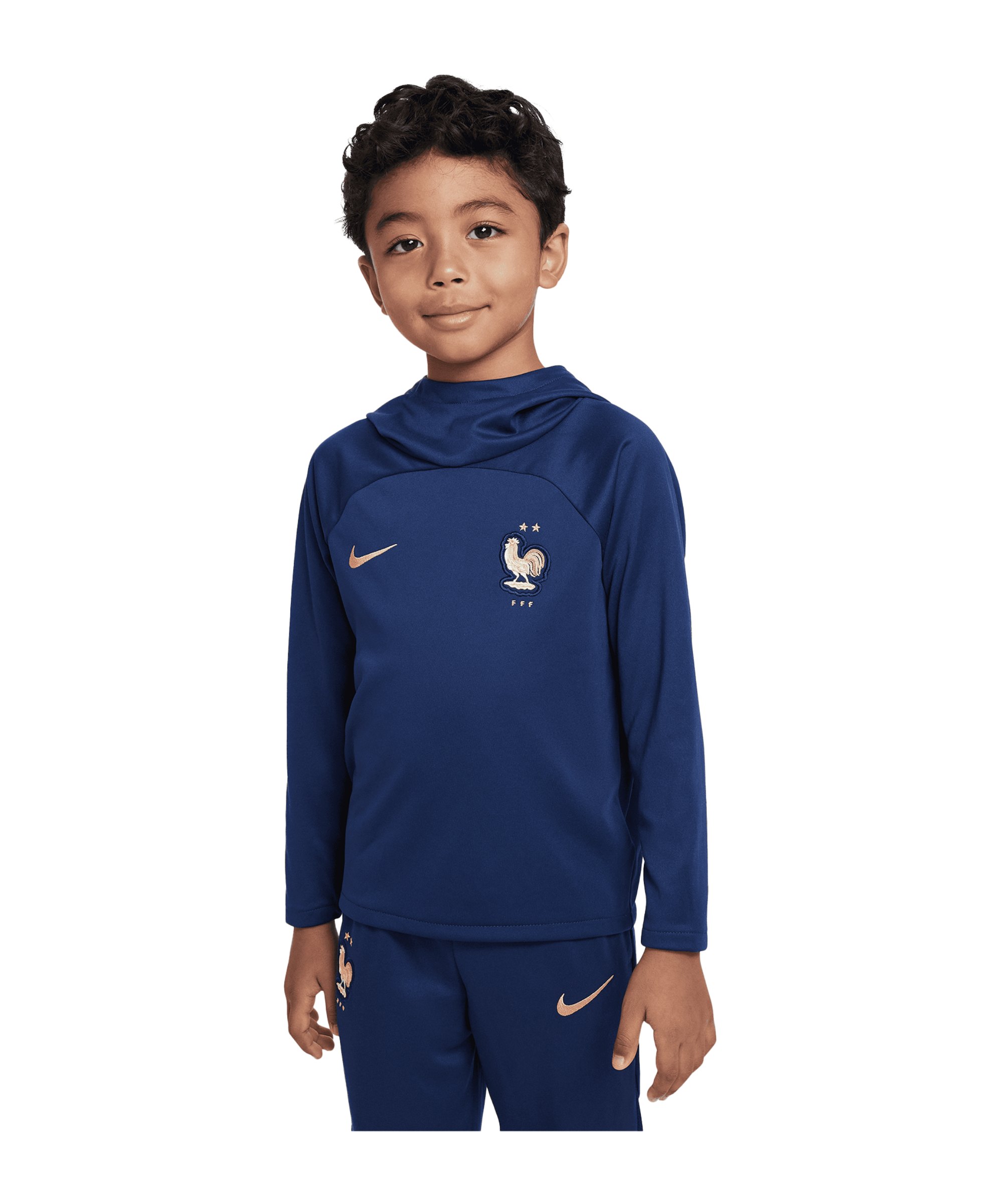 Nike Frankreich Hoody Kids Dunkelblau F410 - blau