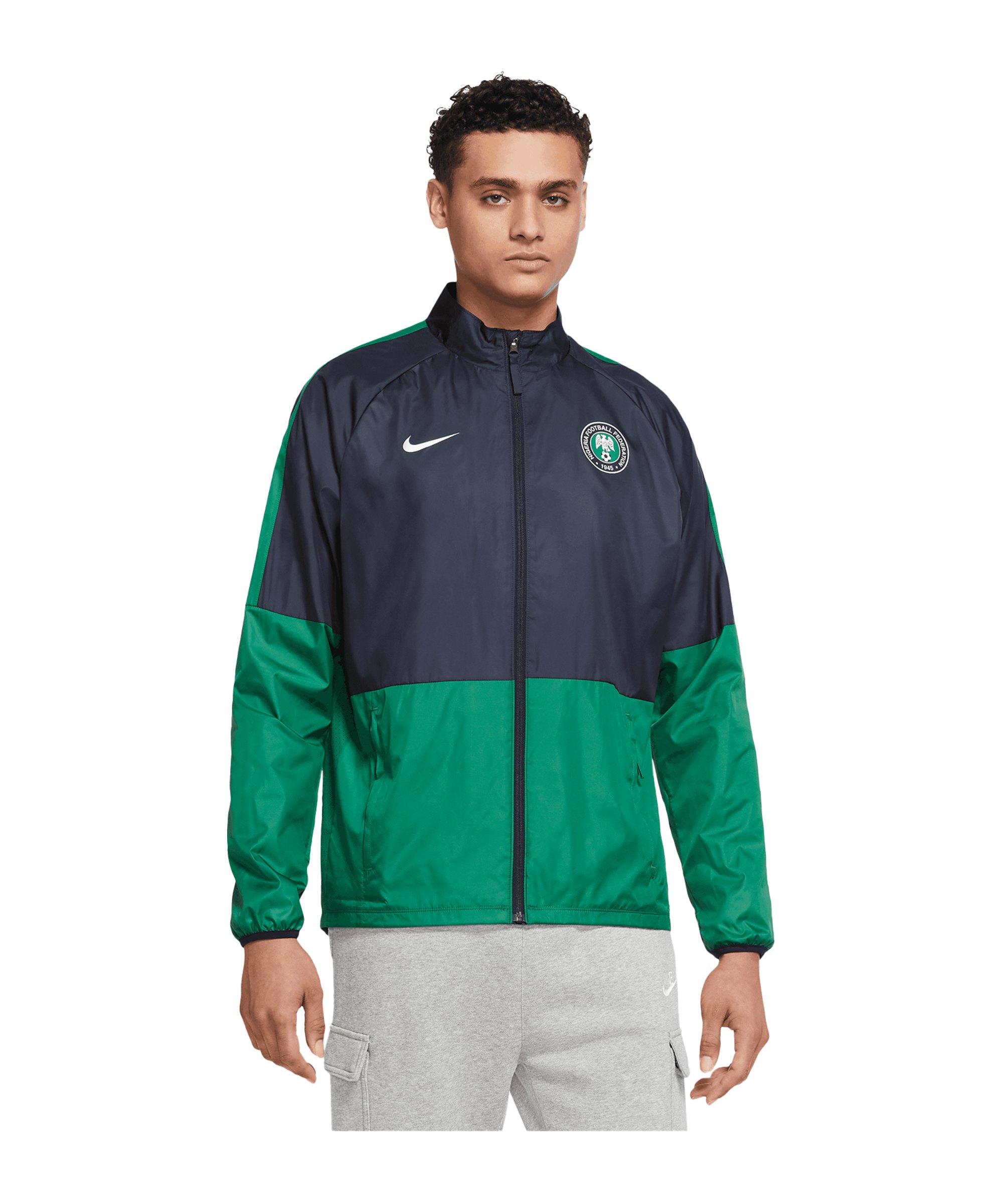 Nike Nigeria Allweterjacke Grün Blau F302 - gruen