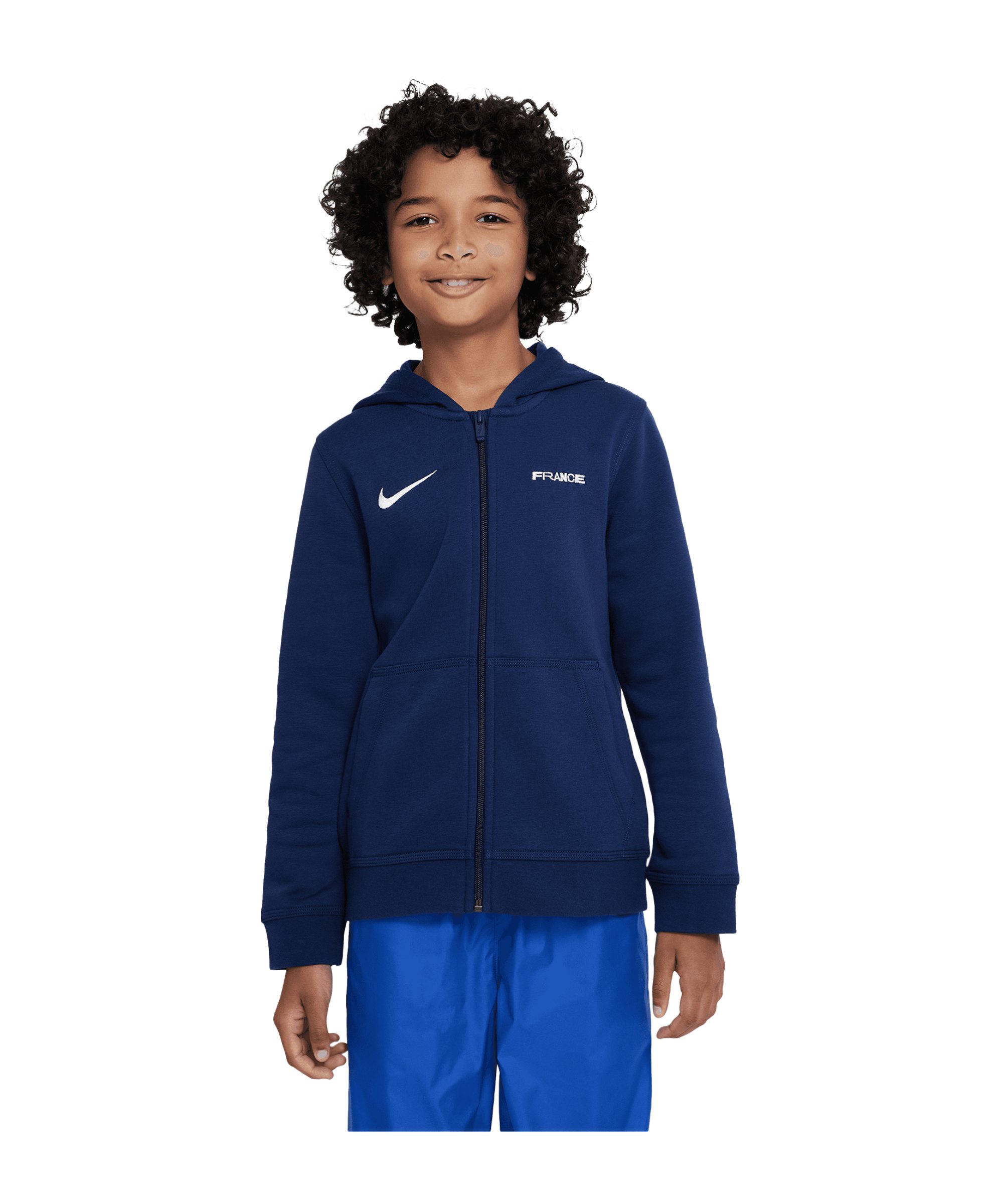 Nike Frankreich Kapuzenjacke Kids Blau F410 - blau