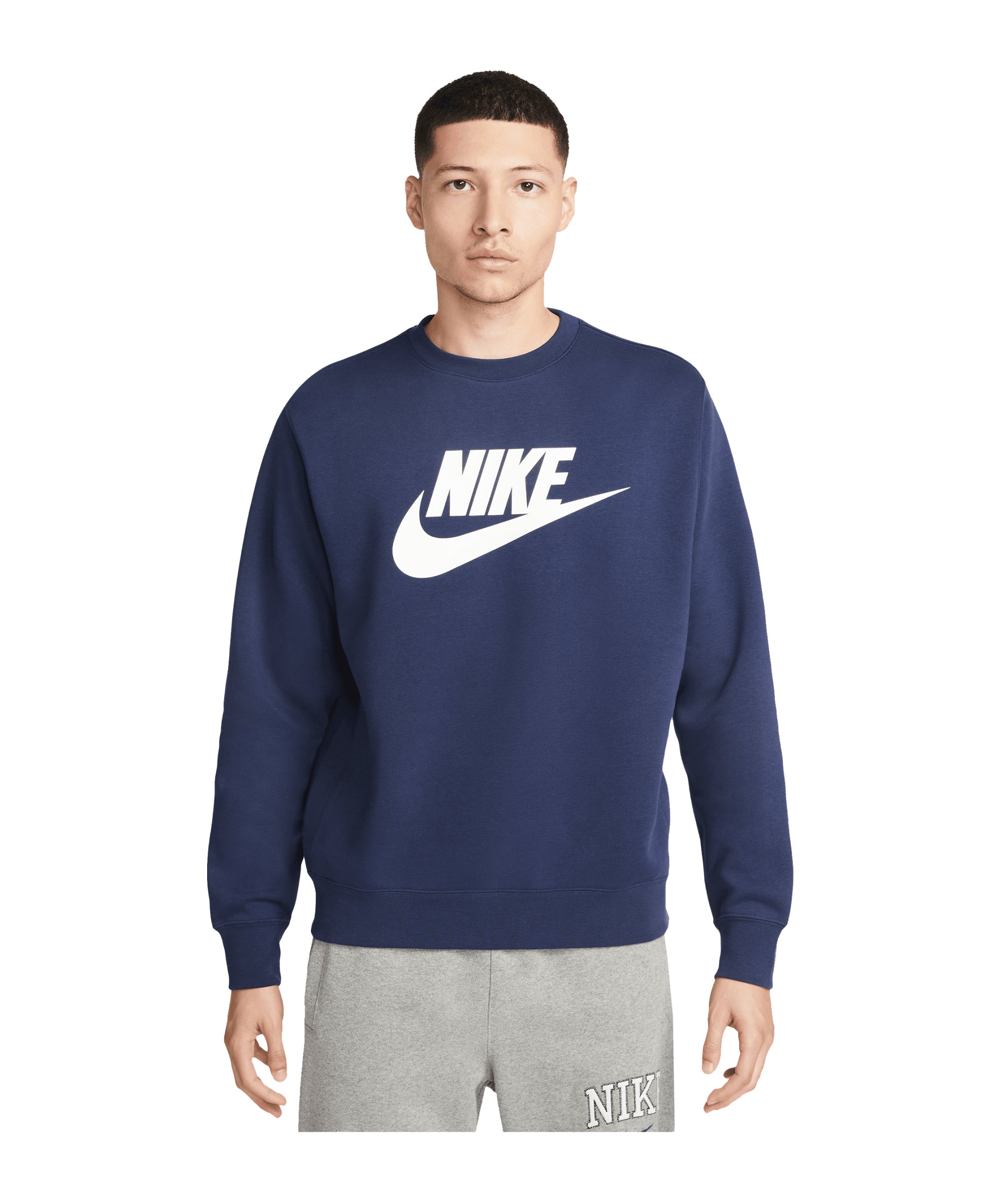 Nike Club Fleece Brushed Back Crew Sweatshirt F410 - blau