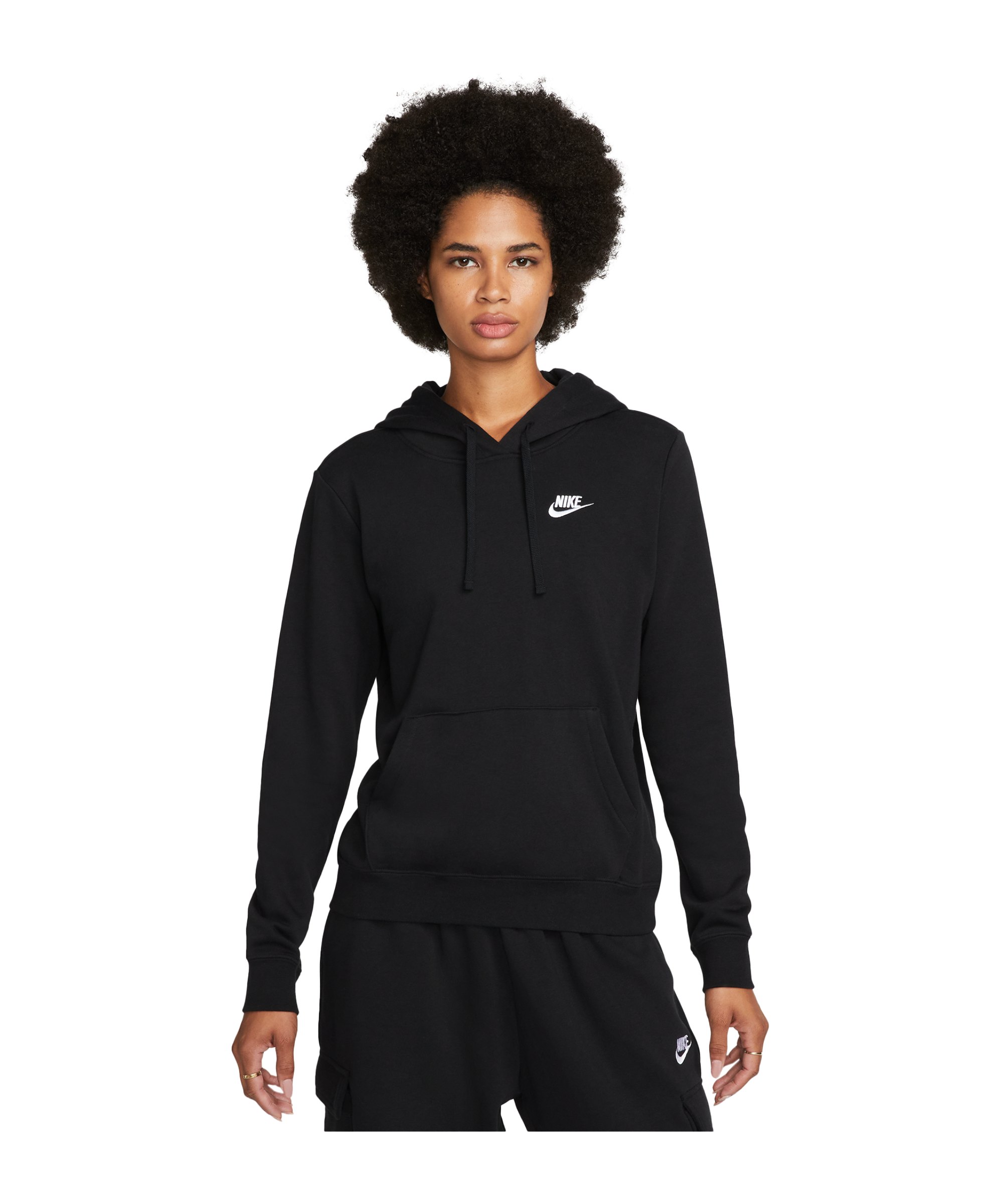 Nike Club Fleece Hoody Damen Schwarz F010 - schwarz