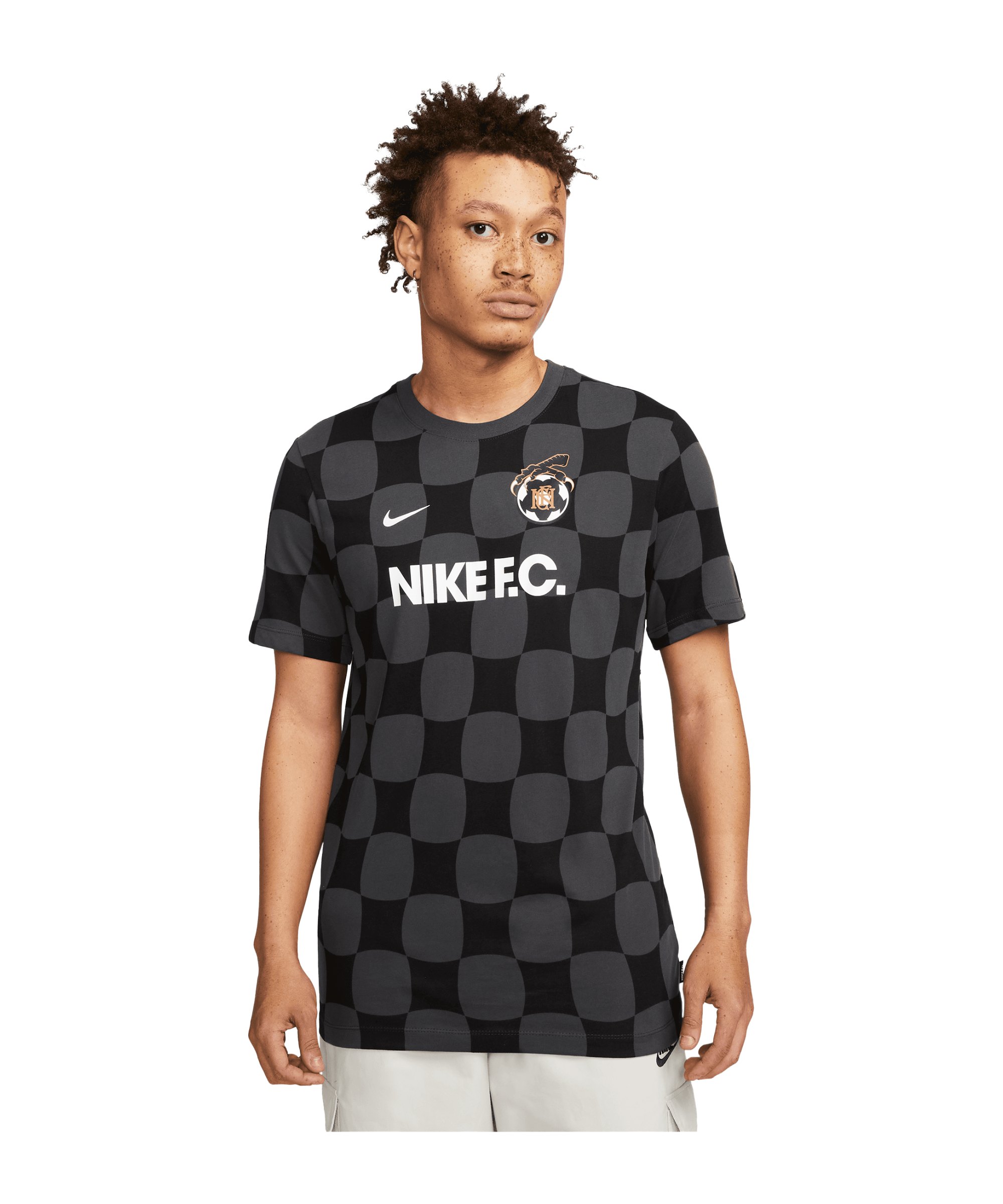 Nike F.C. T-Shirt Grau Schwarz Weiss F060 - grau
