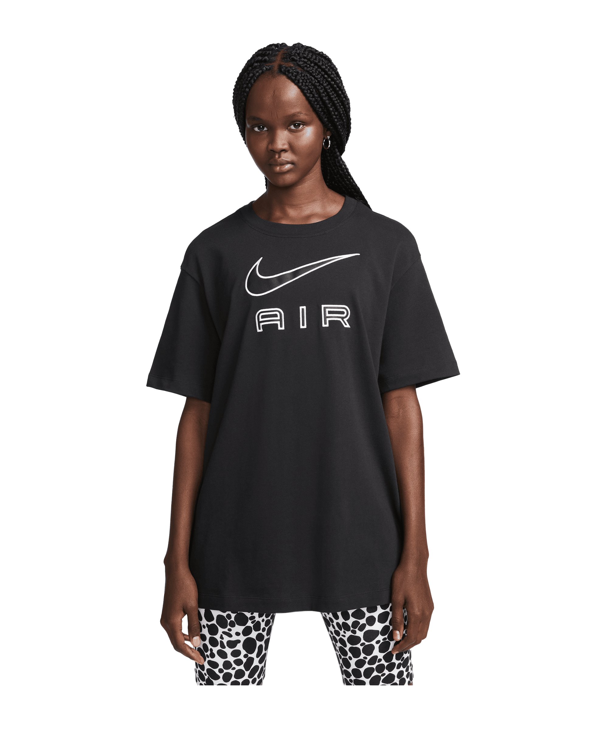 Nike Air T-Shirt Damen Schwarz Weiss F010 - schwarz