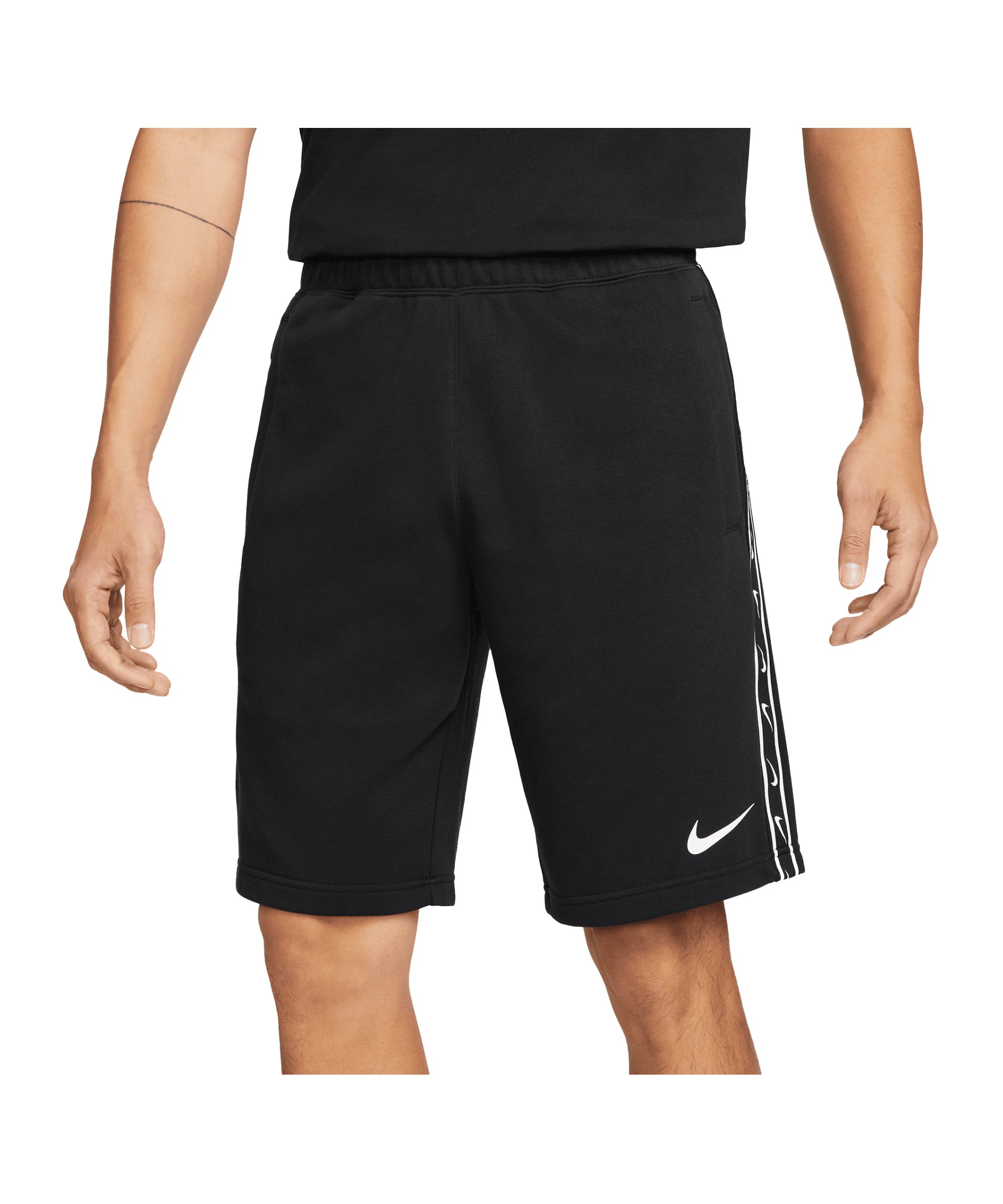 Nike Repeat Fleece Short Schwarz Weiss F010 - schwarz