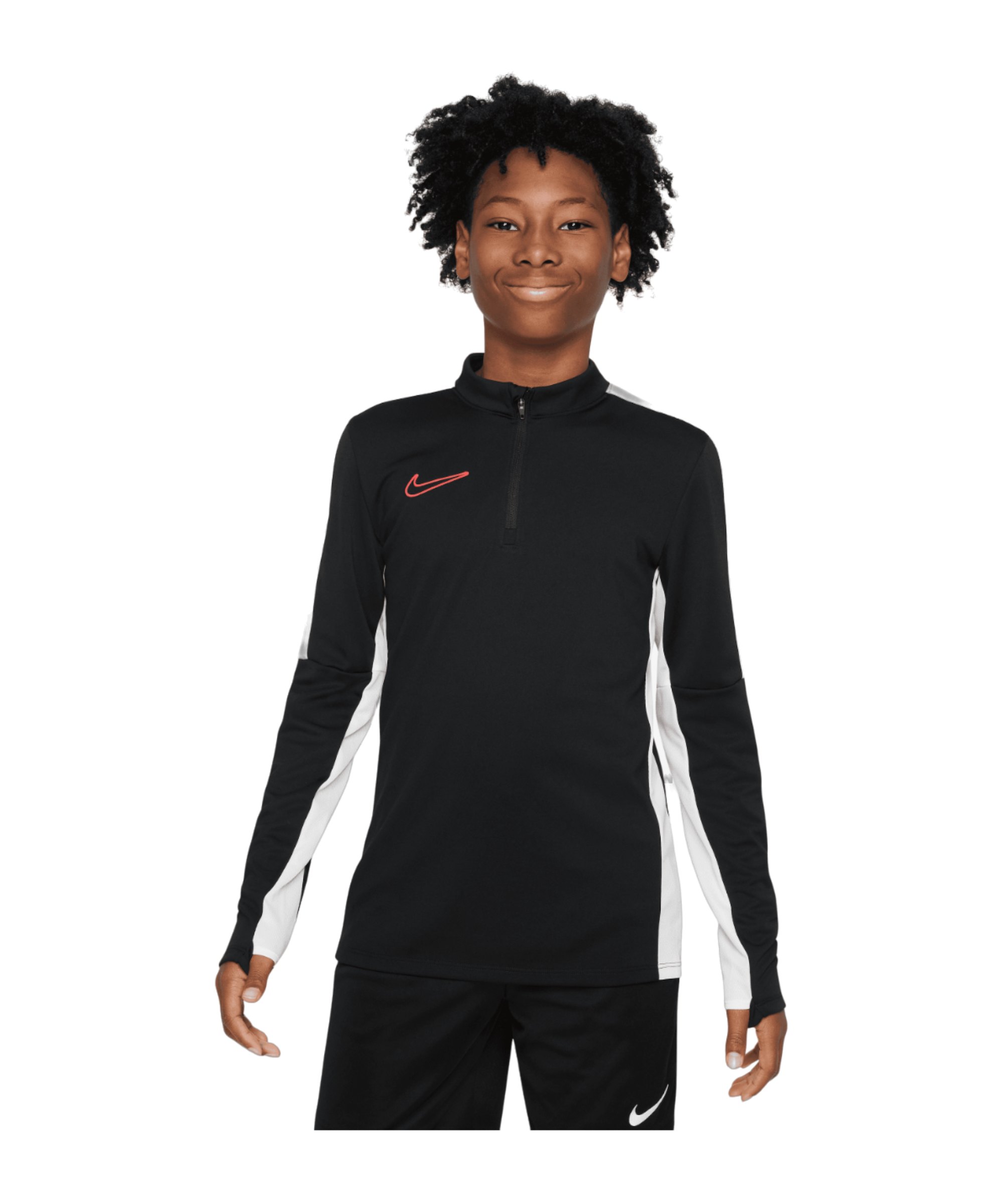 Nike Academy 23 Sweatshirt Kids Schwarz Weiss Rot F016 - schwarz