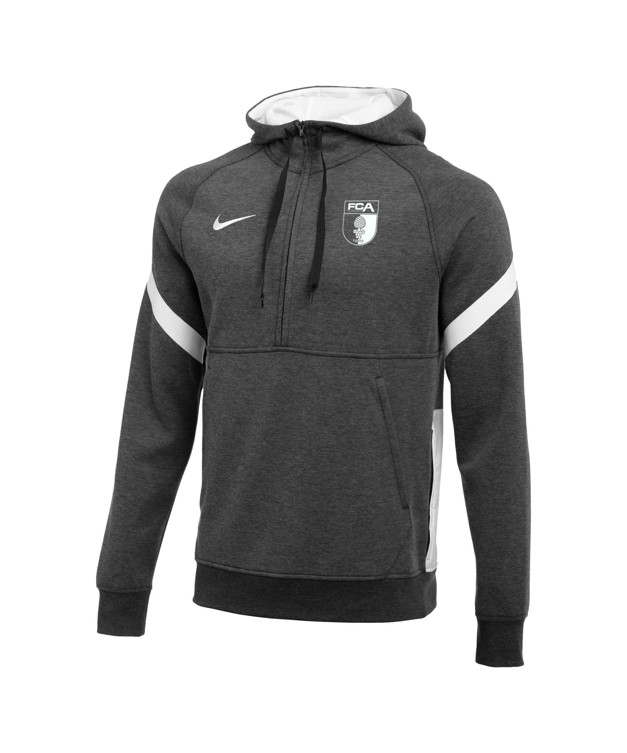 Nike FC Augsburg Fleece Kapuzenjacke Grau F011 - grau