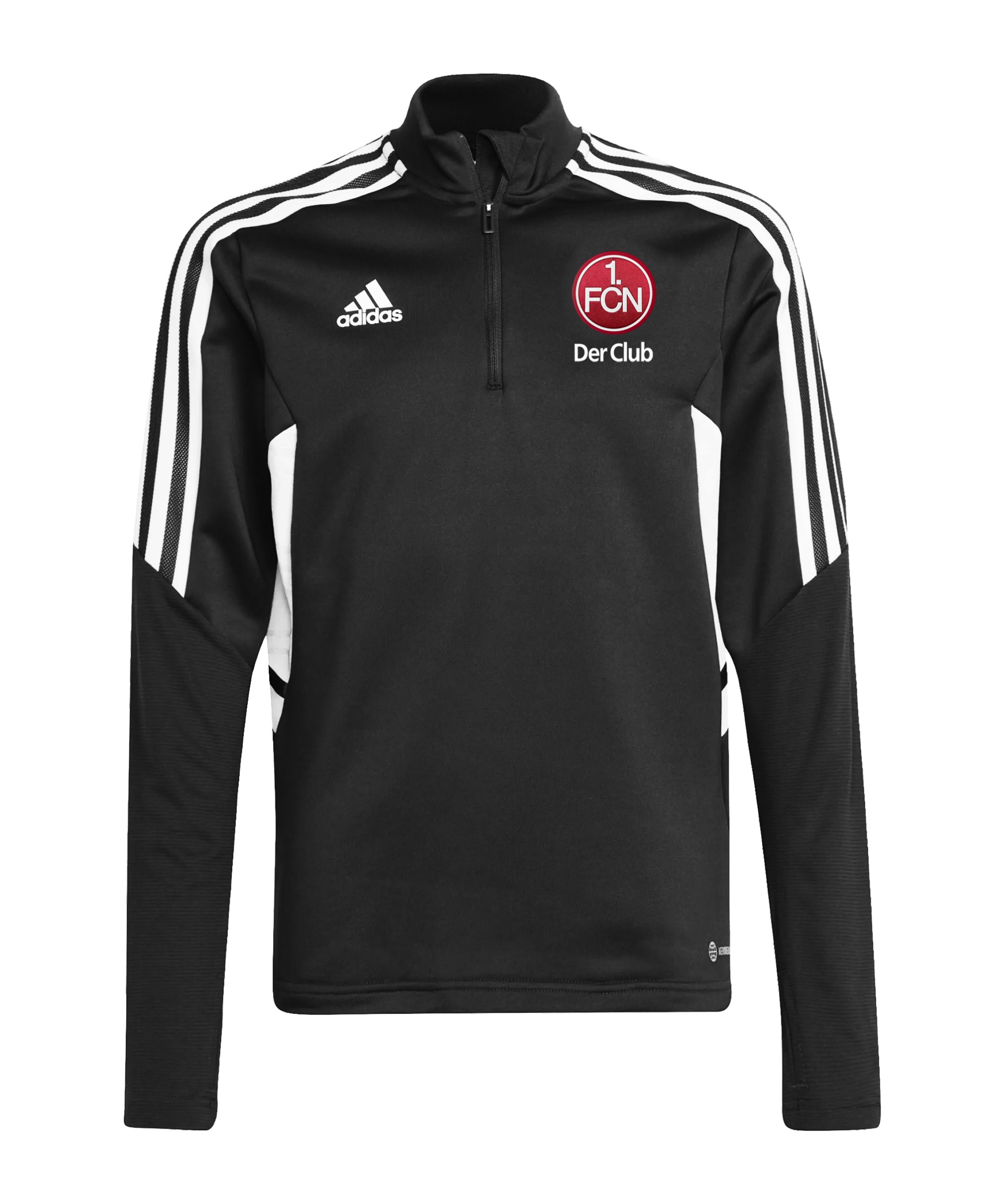 adidas 1. FC Nürnberg HalfZip Sweatshirt Schwarz - schwarz