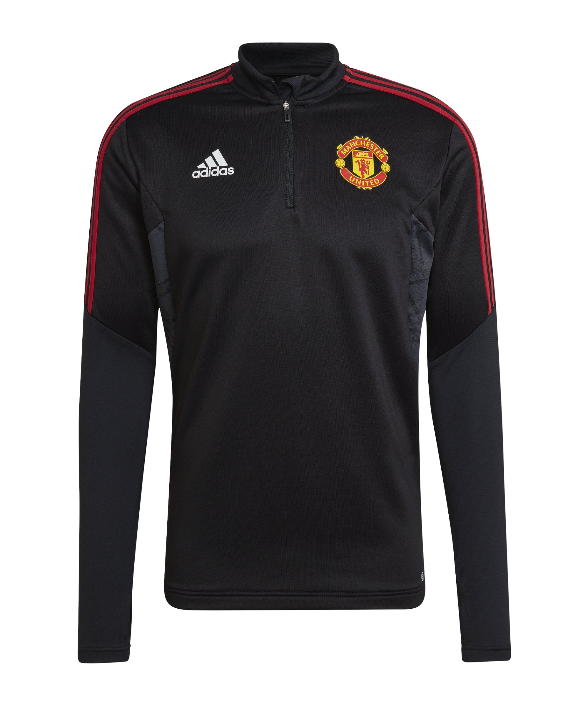 adidas Manchester United HalfZip Sweatshirt Schwarz - schwarz