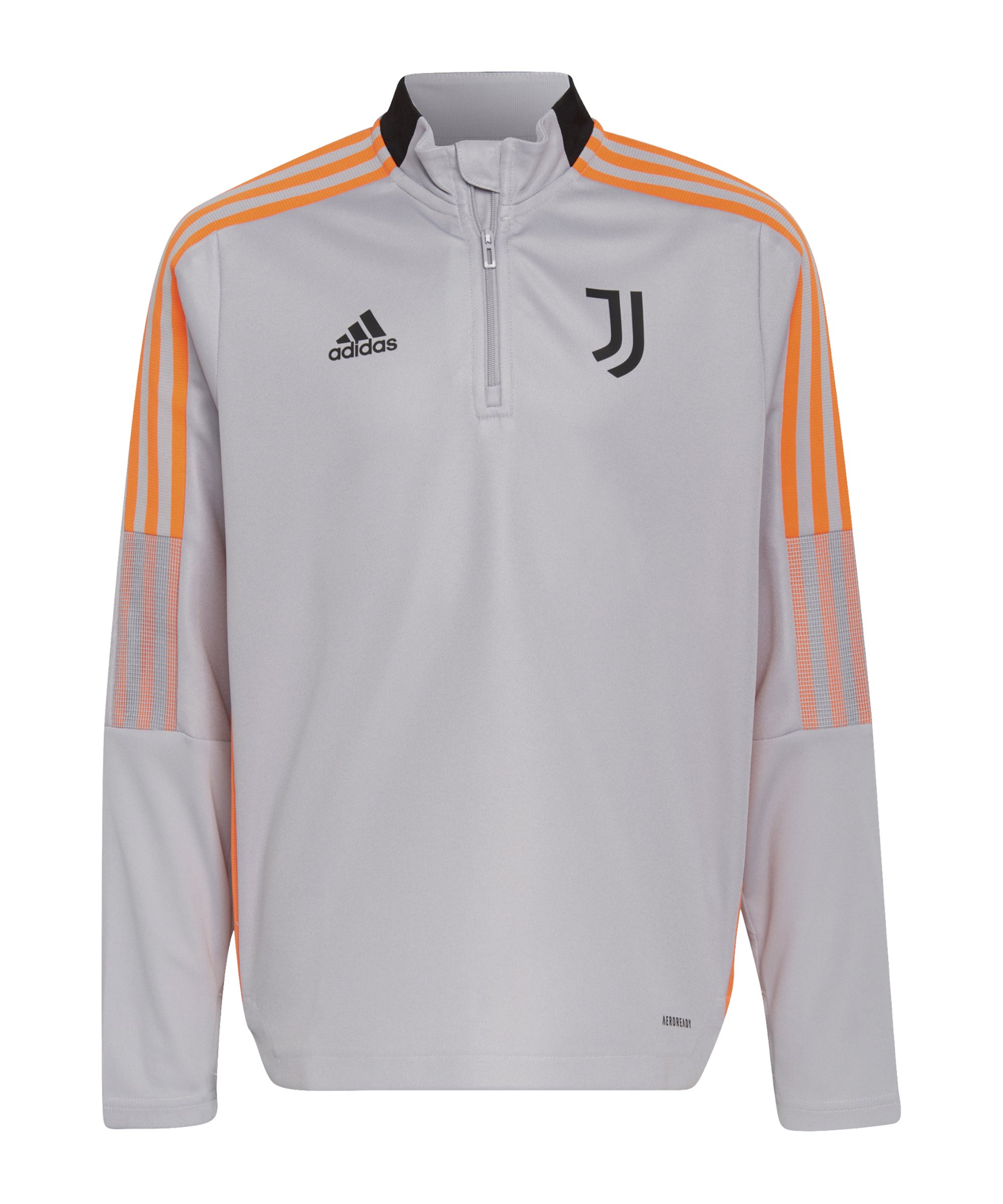adidas Juventus Turin HalfZip Sweatshirt Kids Grau - grau