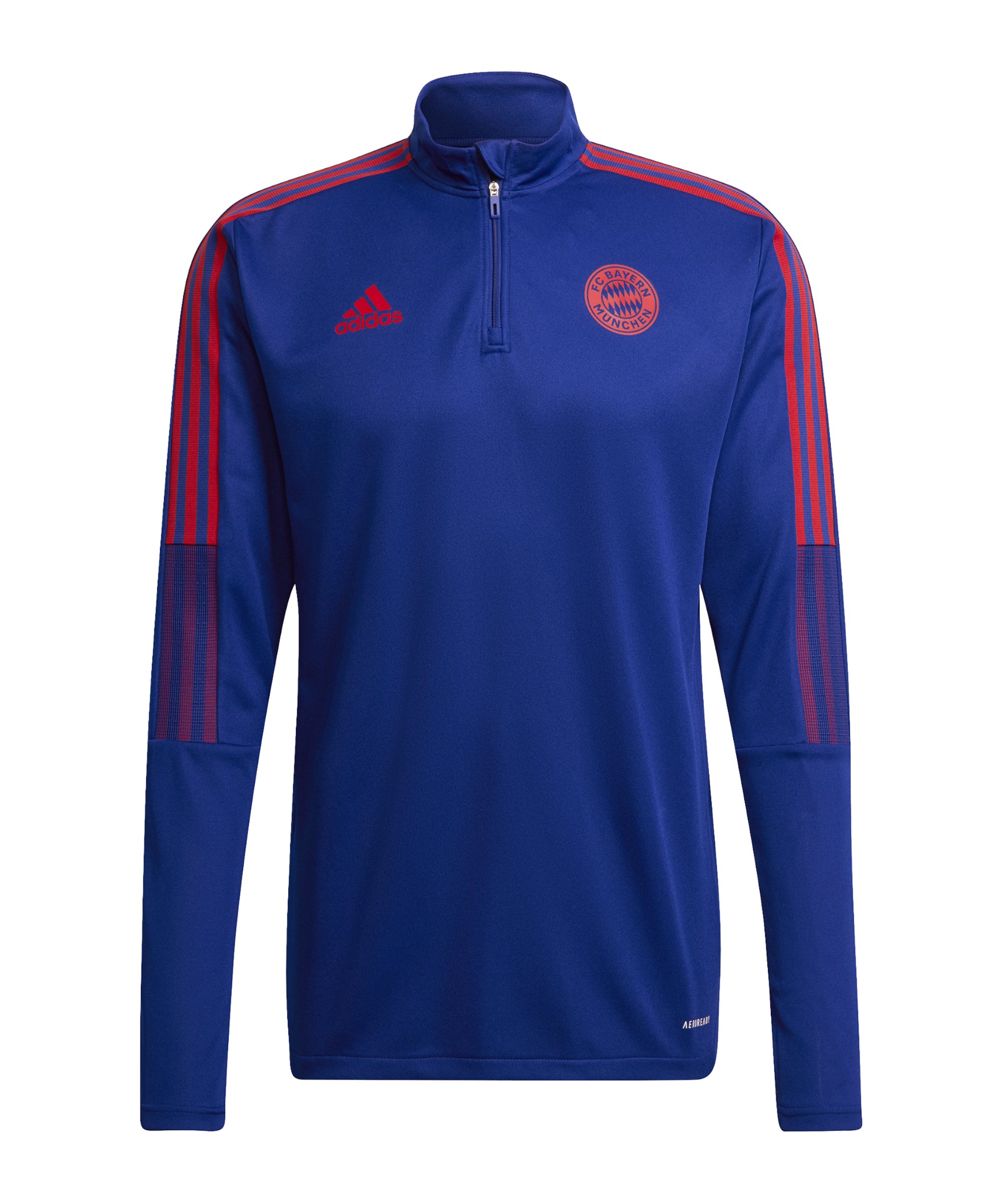 adidas FC Bayern München HalfZip Sweatshirt Blau Rot - blau