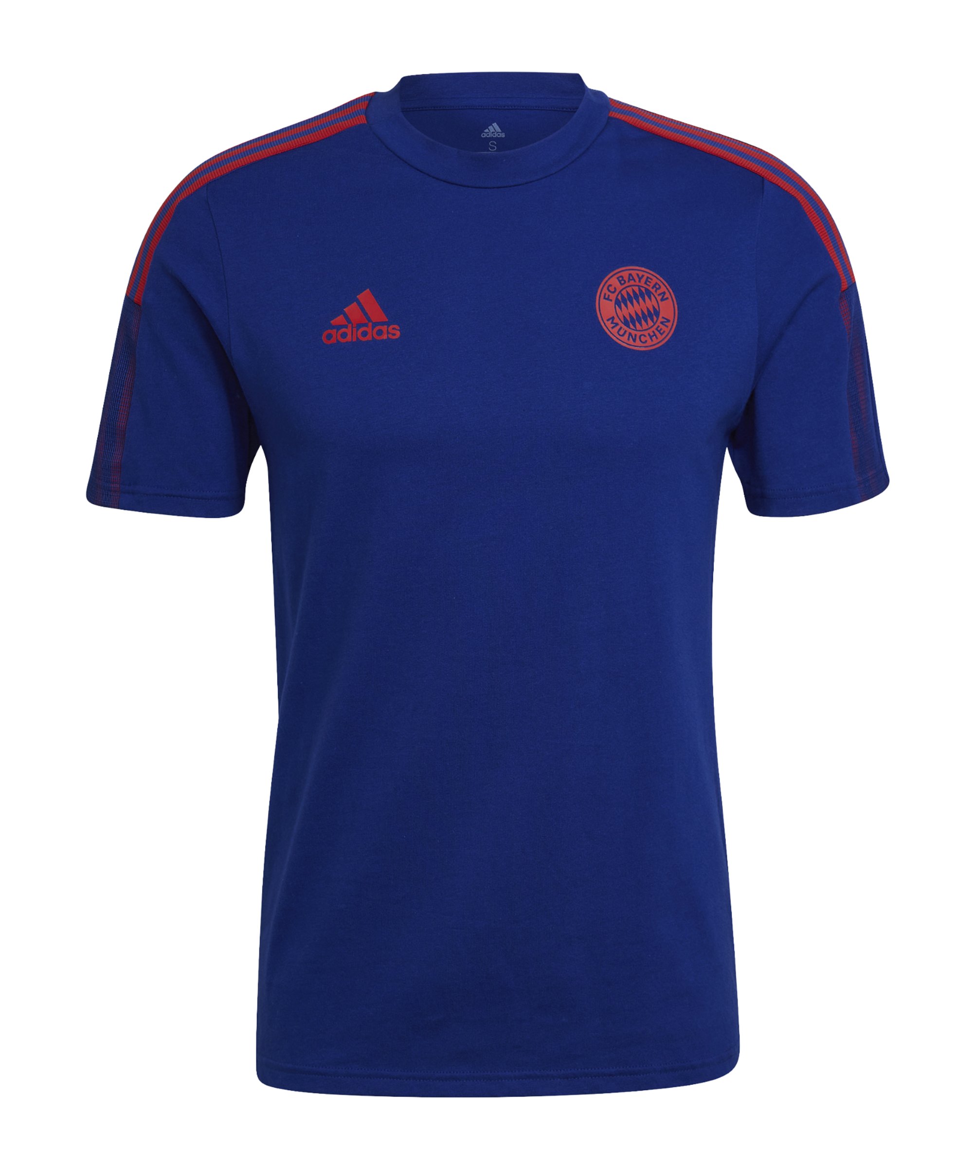 adidas FC Bayern München T-Shirt Blau Rot - blau