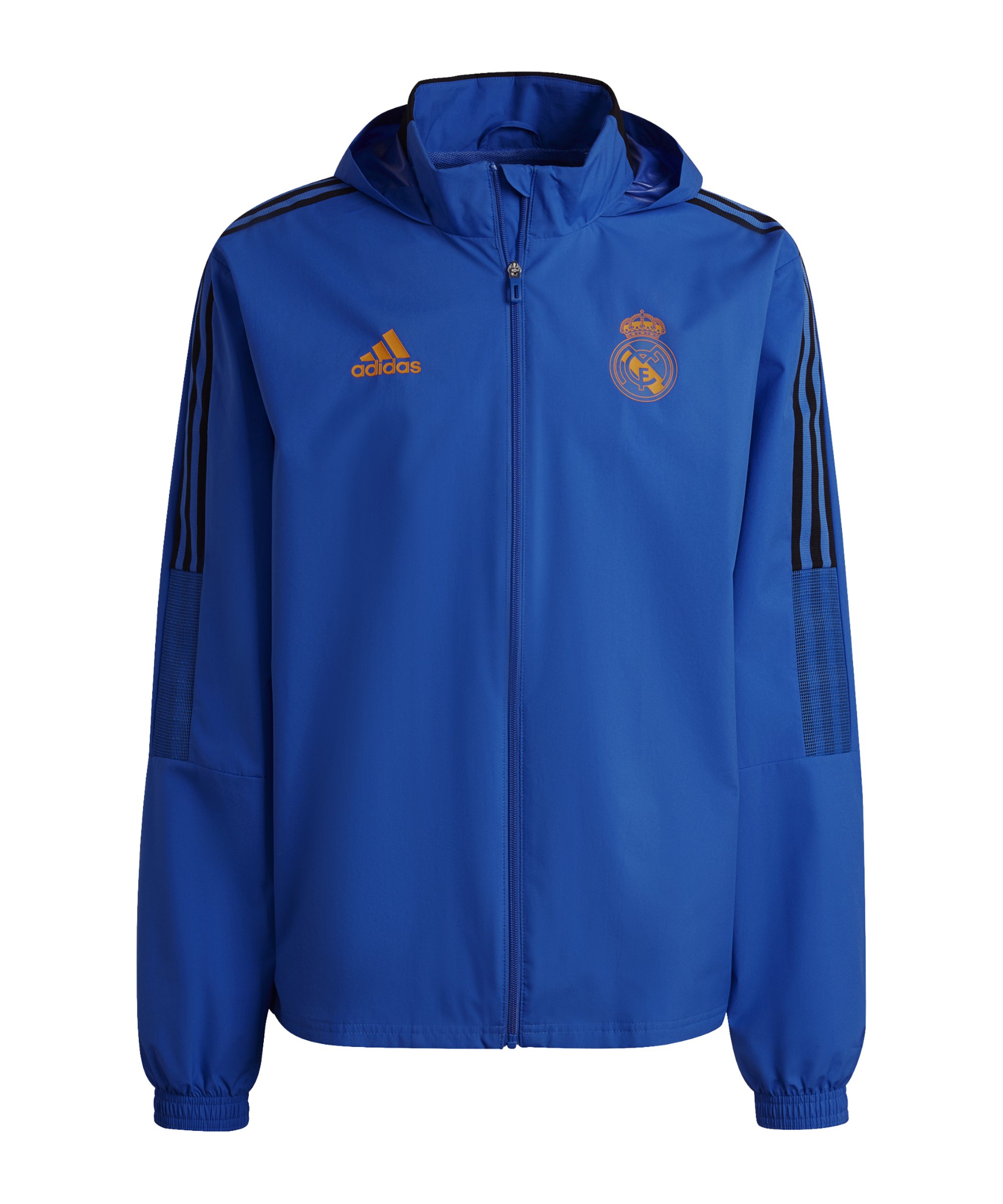 adidas Real Madrid Allwetter Kapuzenjacke Blau - blau