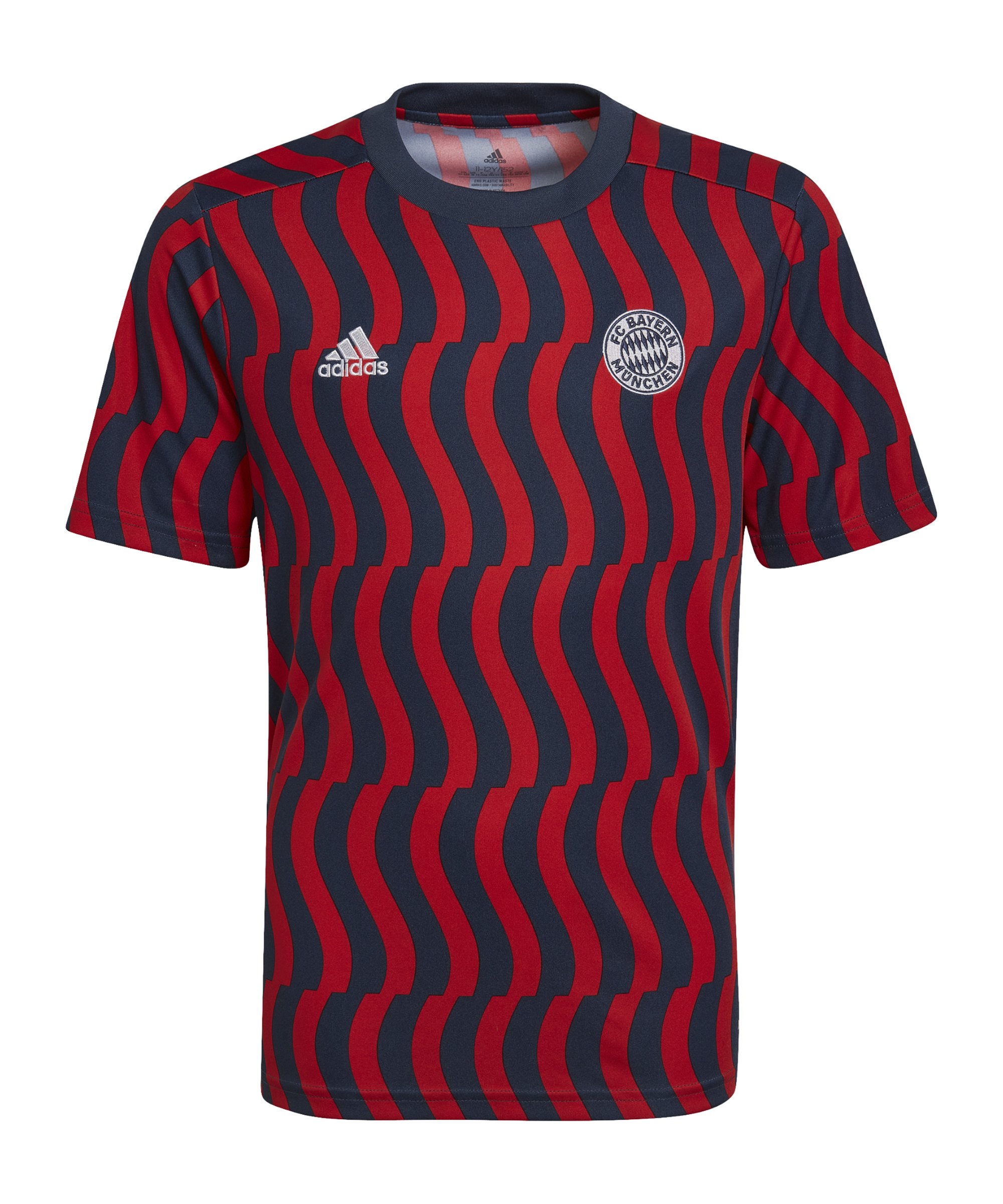 adidas FC Bayern München Prematch Shirt 2021/2022 Kids Blau Rot - blau
