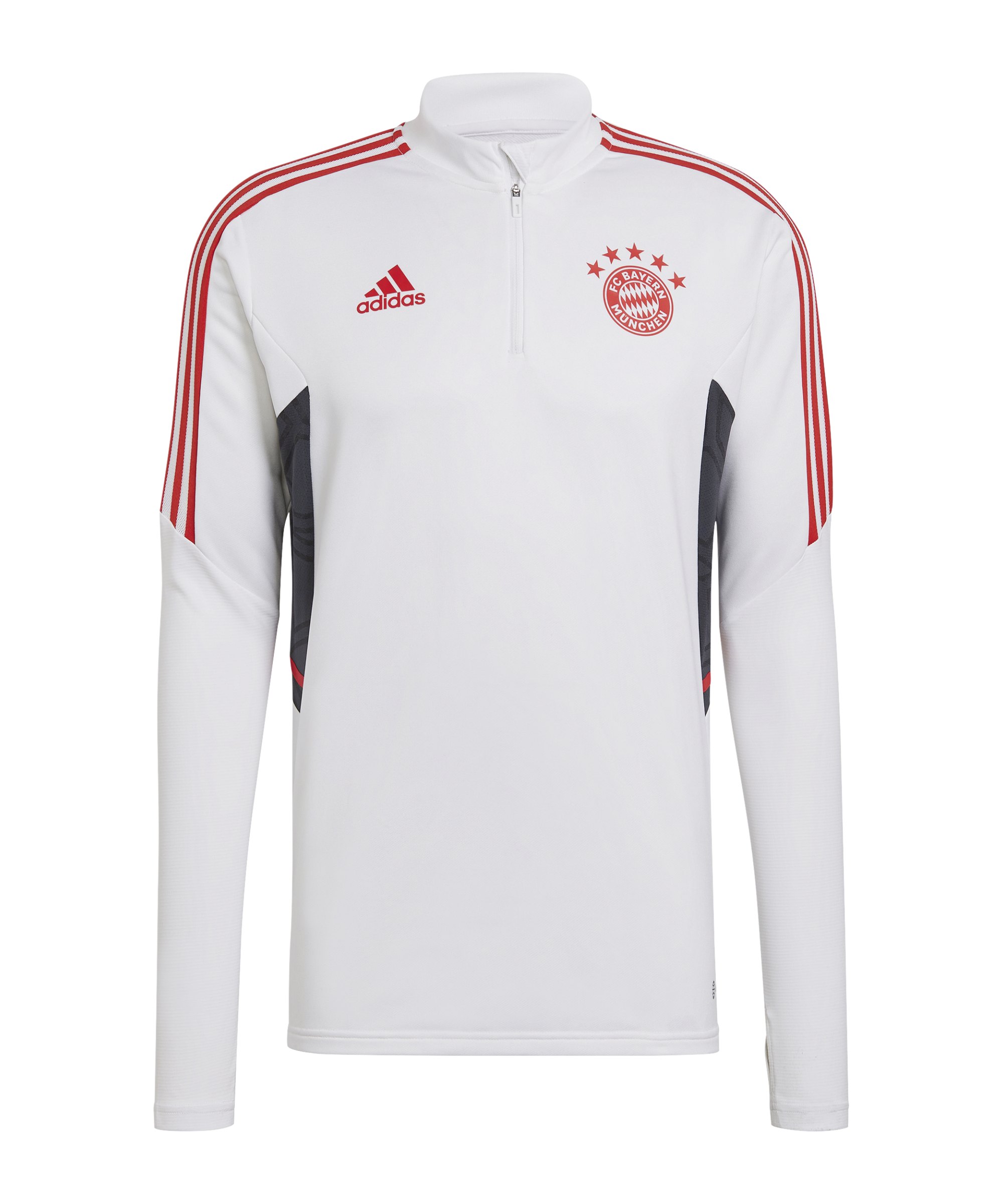 adidas FC Bayern München HalfZip Sweatshirt Weiss - weiss