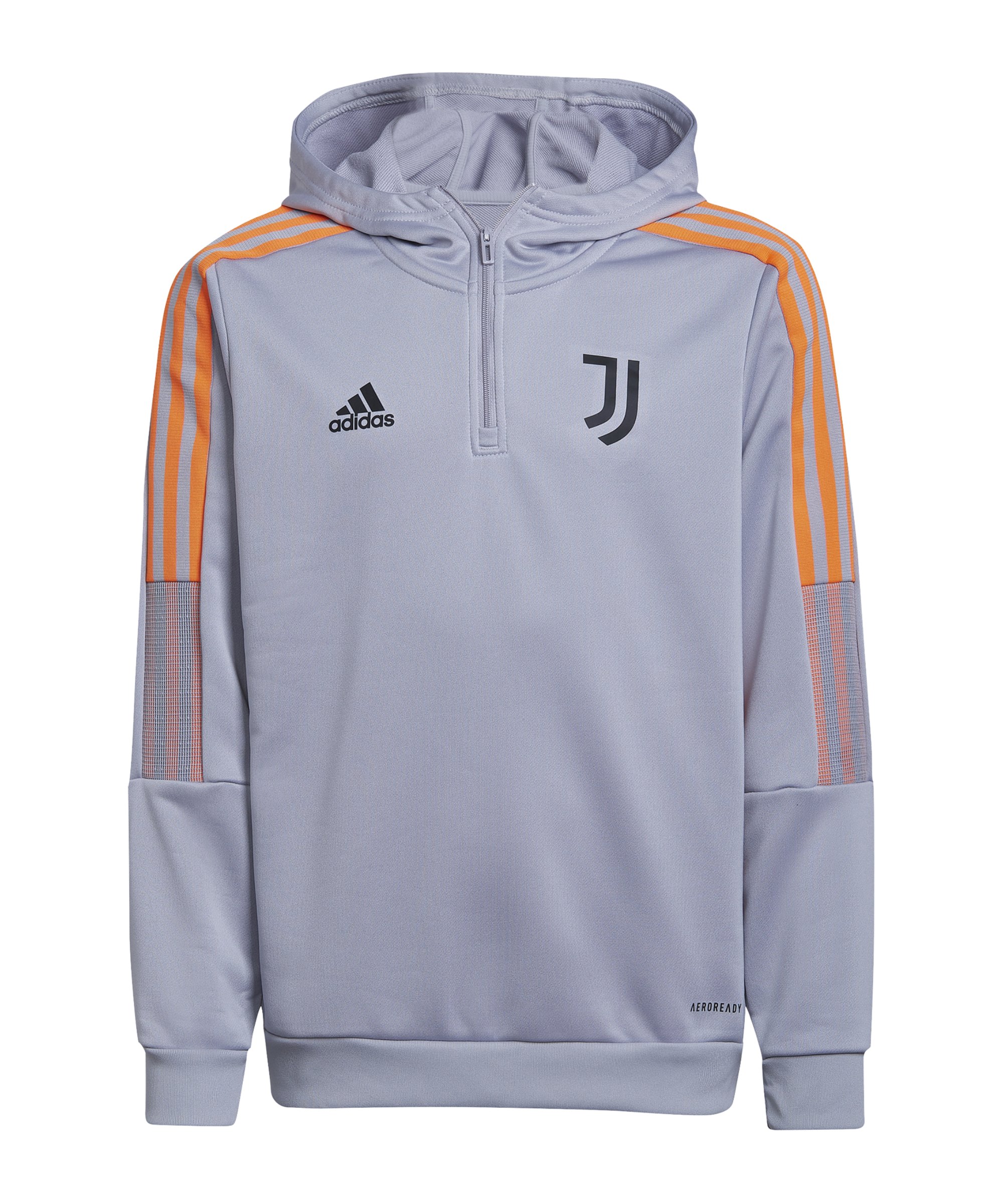 adidas Juventus Turin HalfZip Hoody Kids Grau - grau