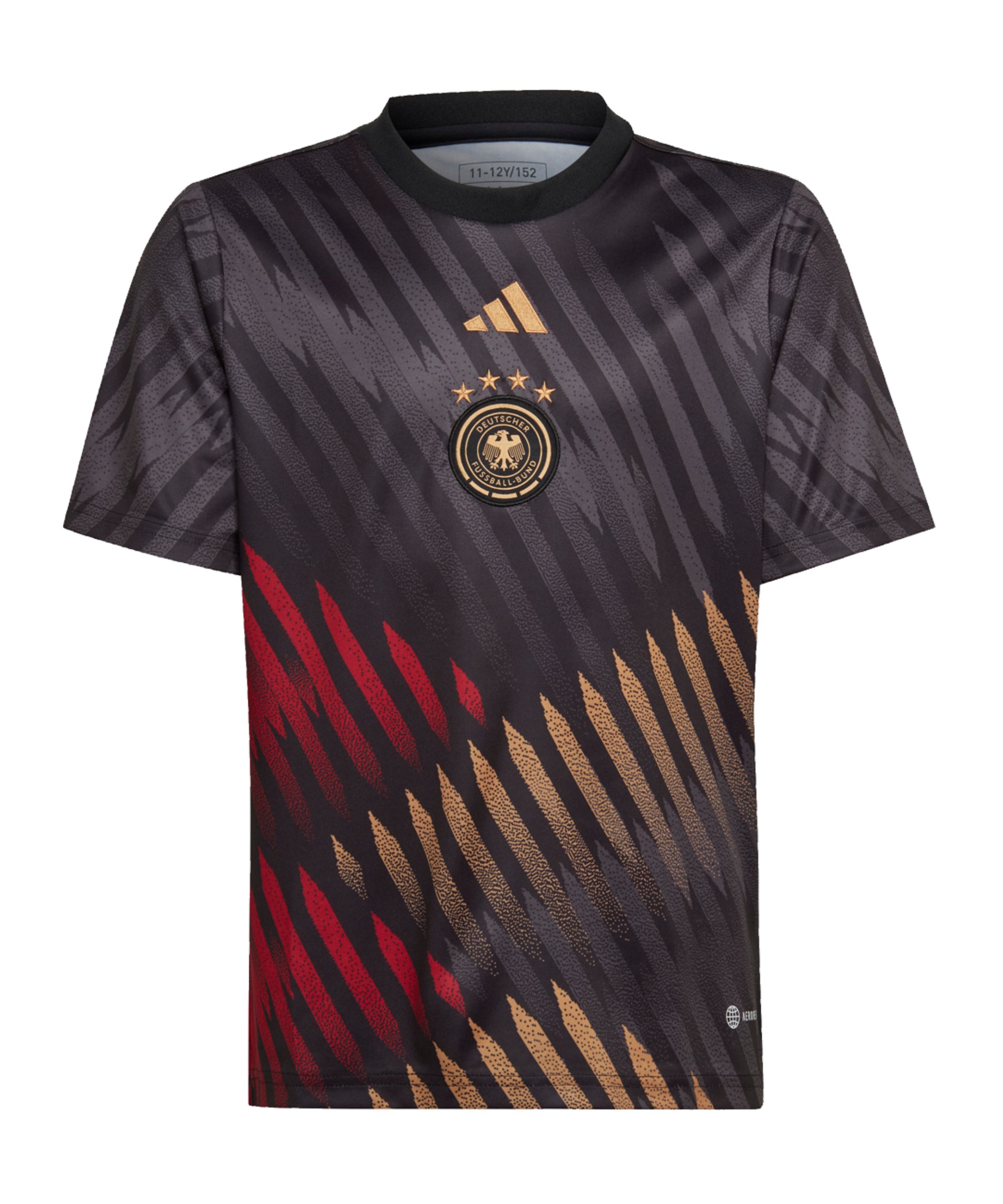 adidas DFB Deutschland Prematch Shirt WM 2022 Kids Schwarz - schwarz