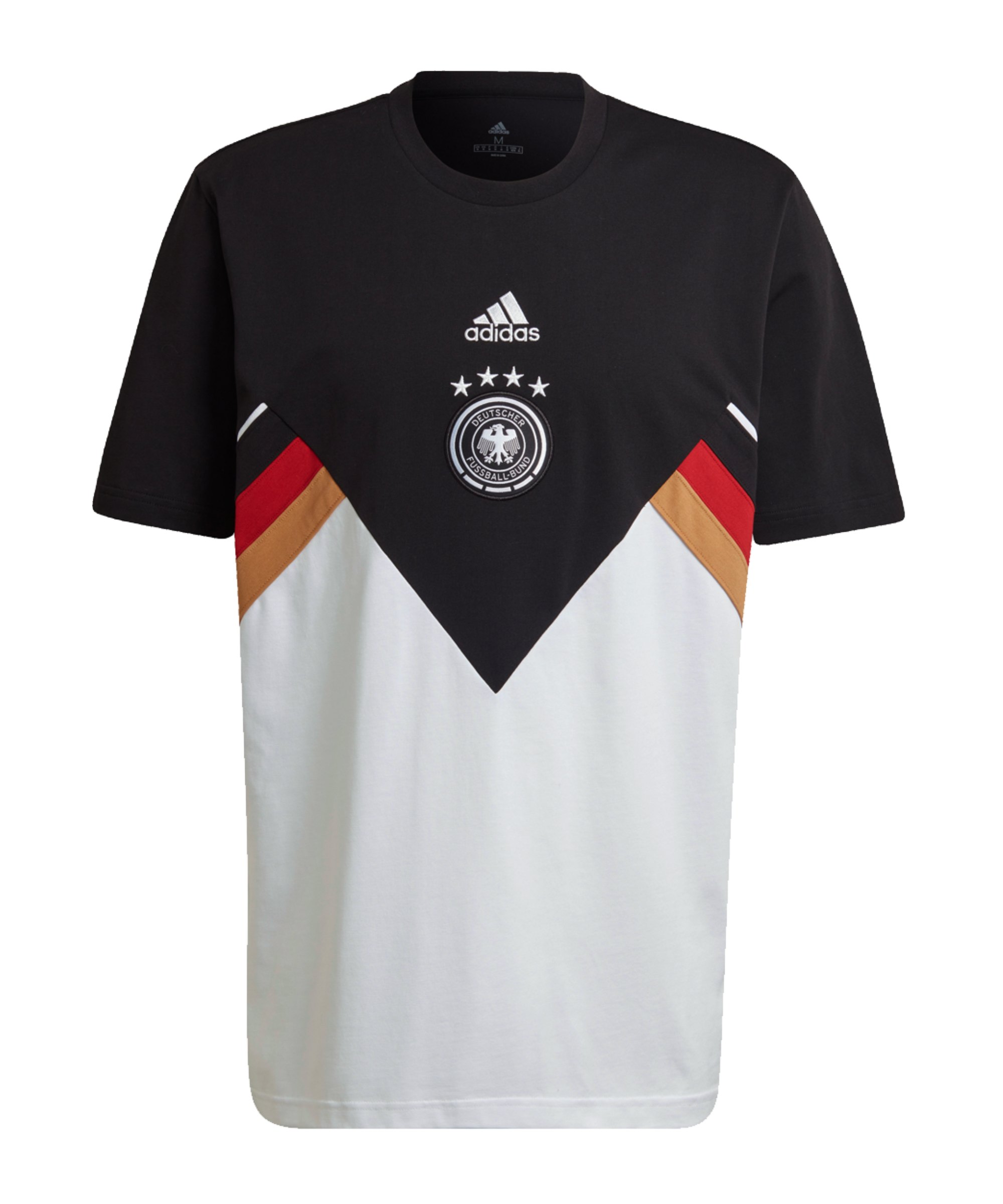 adidas DFB Deutschland Icon T-Shirt Schwarz Weiss - schwarz