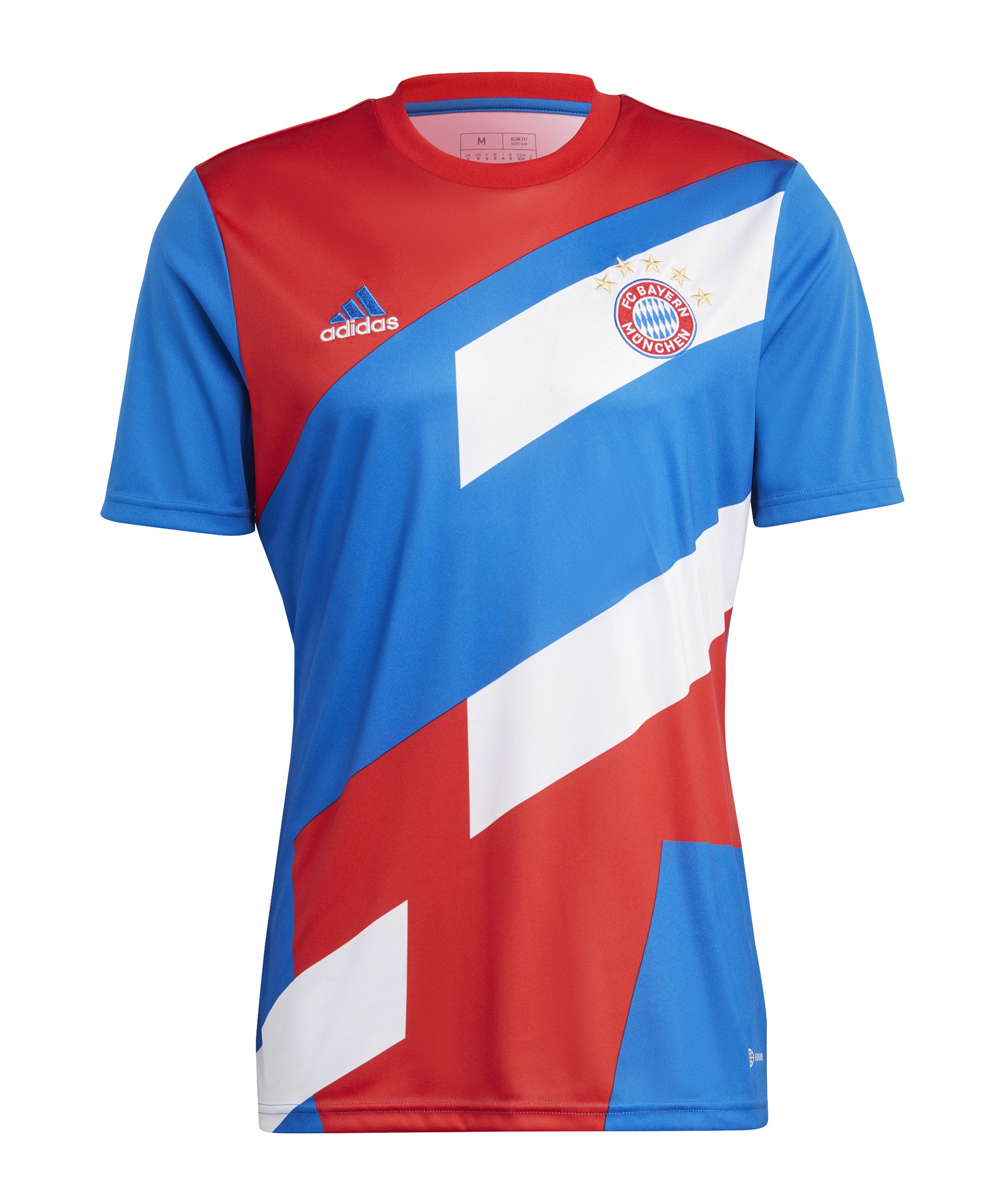 adidas FC Bayern München Prematch Shirt 2022/2023 Blau Rot Weiss - rot