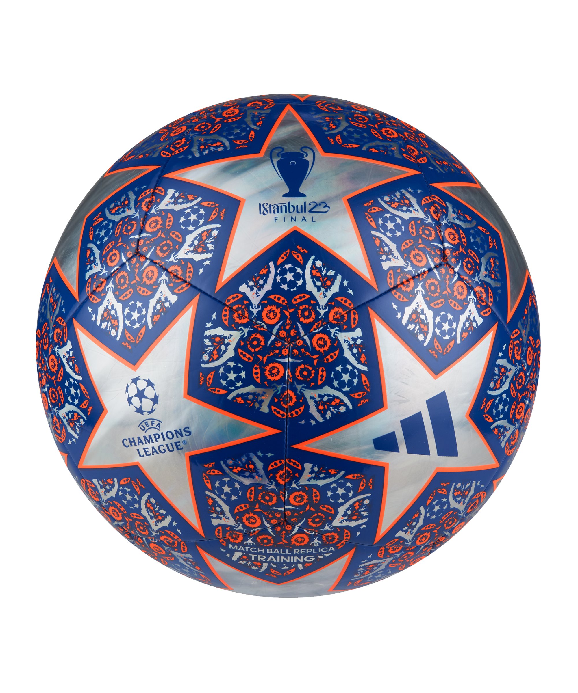 adidas UCL FOIL Istanbul Trainingsball Weiss Blau - mehrfarbig