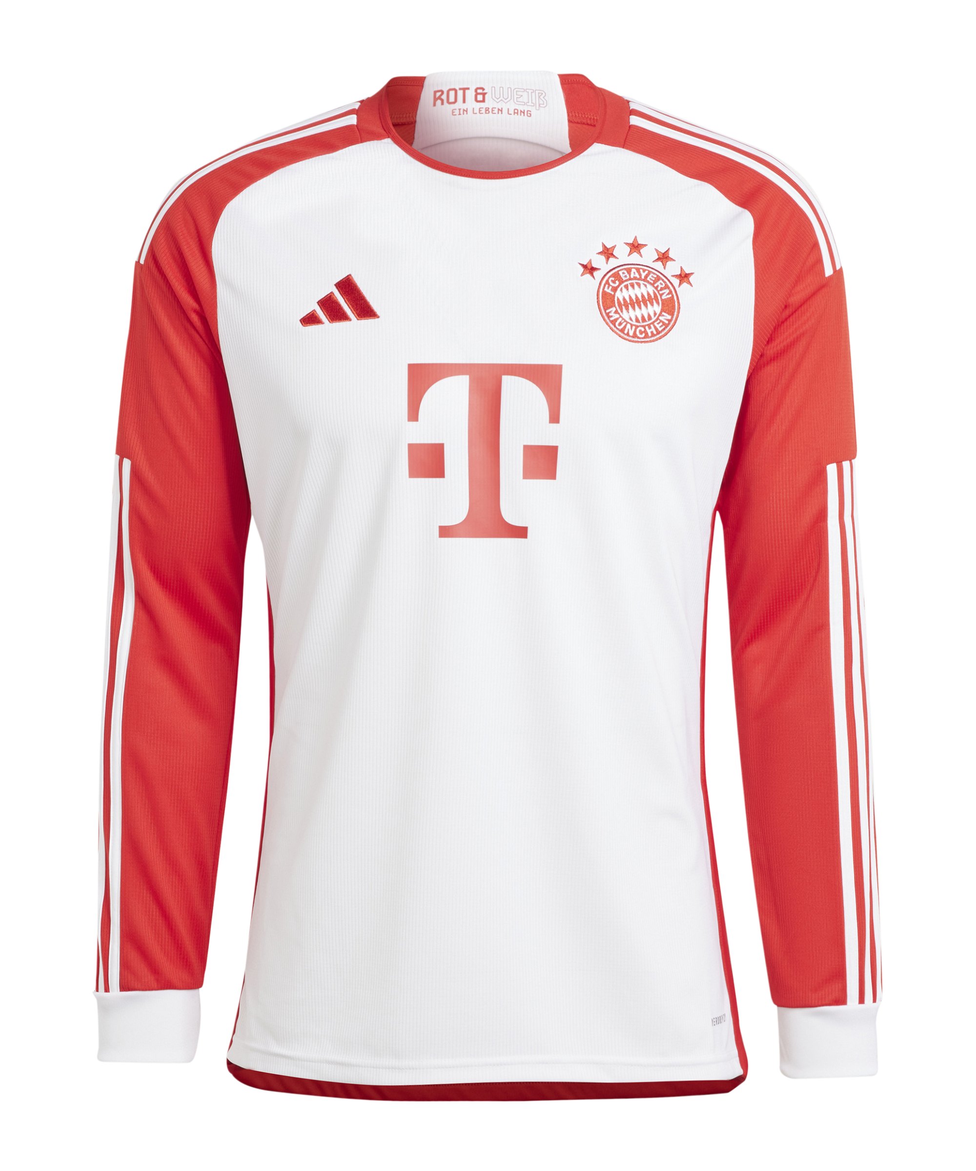 adidas FC Bayern München Trikot langarm Home 2023/2024 Kids Weiss Rot - weiss
