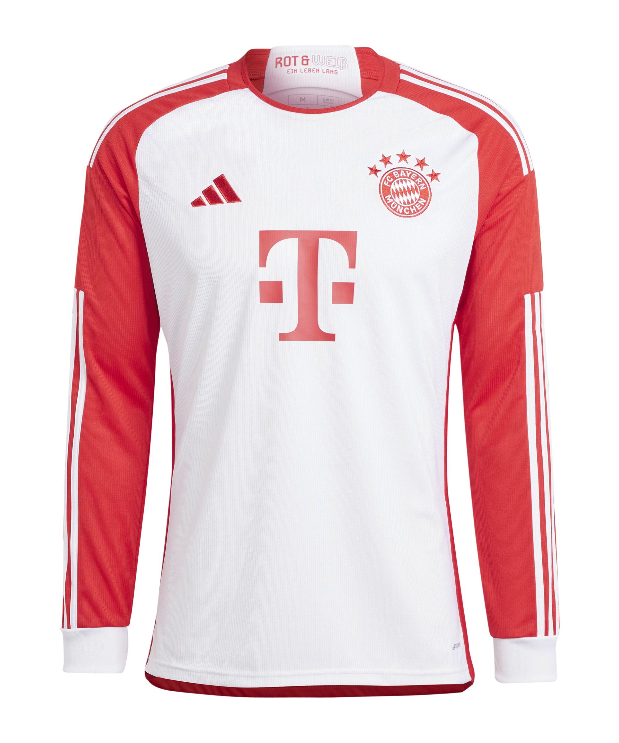 adidas FC Bayern München Trikot langarm Home 2023/2024 Weiss Rot - weiss