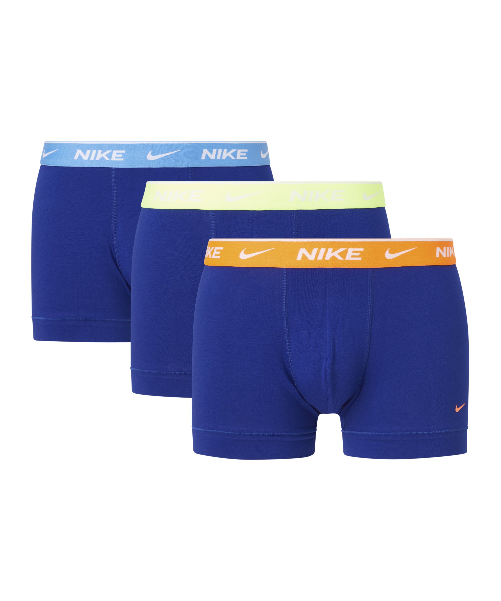 Nike Cotton Trunk Boxershort 3er Pack Blau FJV3 - blau
