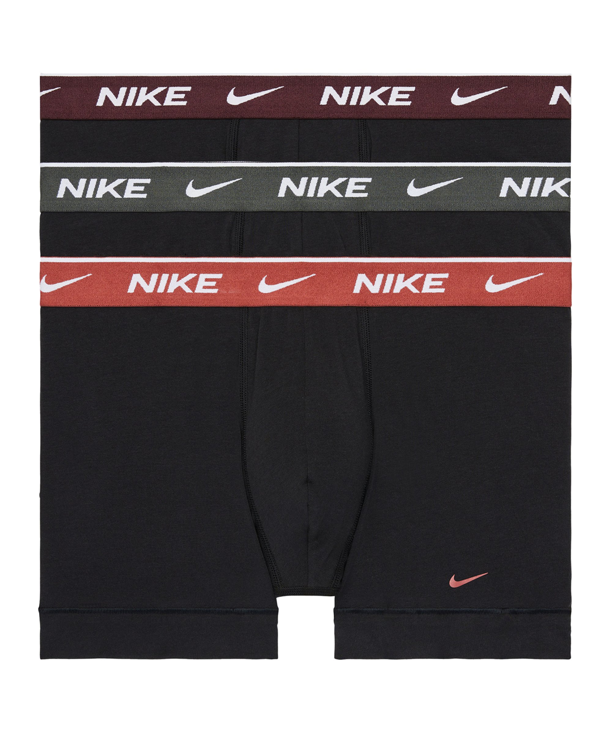 Nike Cotton Trunk Boxershort 3er Pack Schwarz F5I7 - schwarz