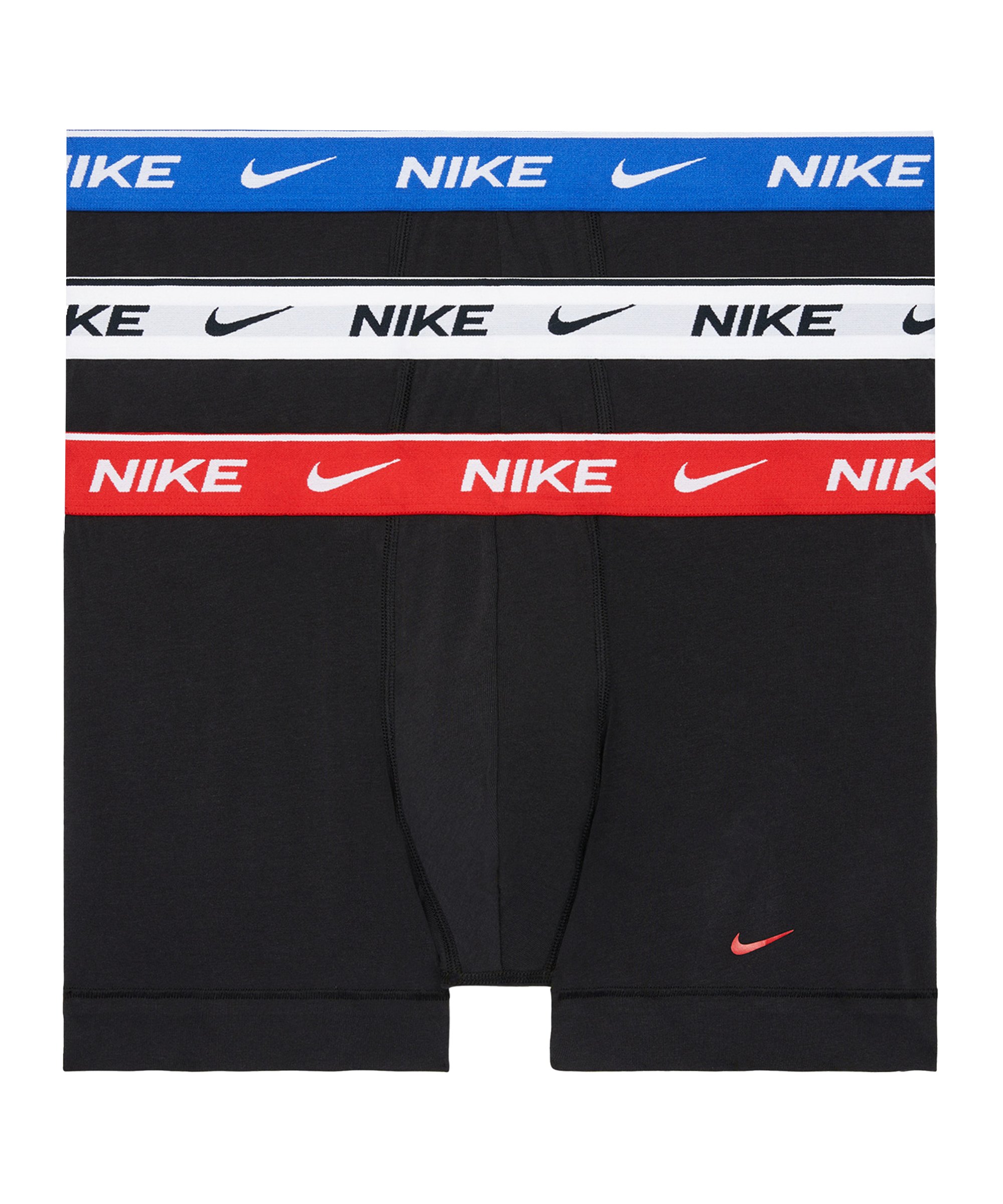 Nike Cotton Trunk Boxershort 3er Pack Schwarz F5IN - schwarz