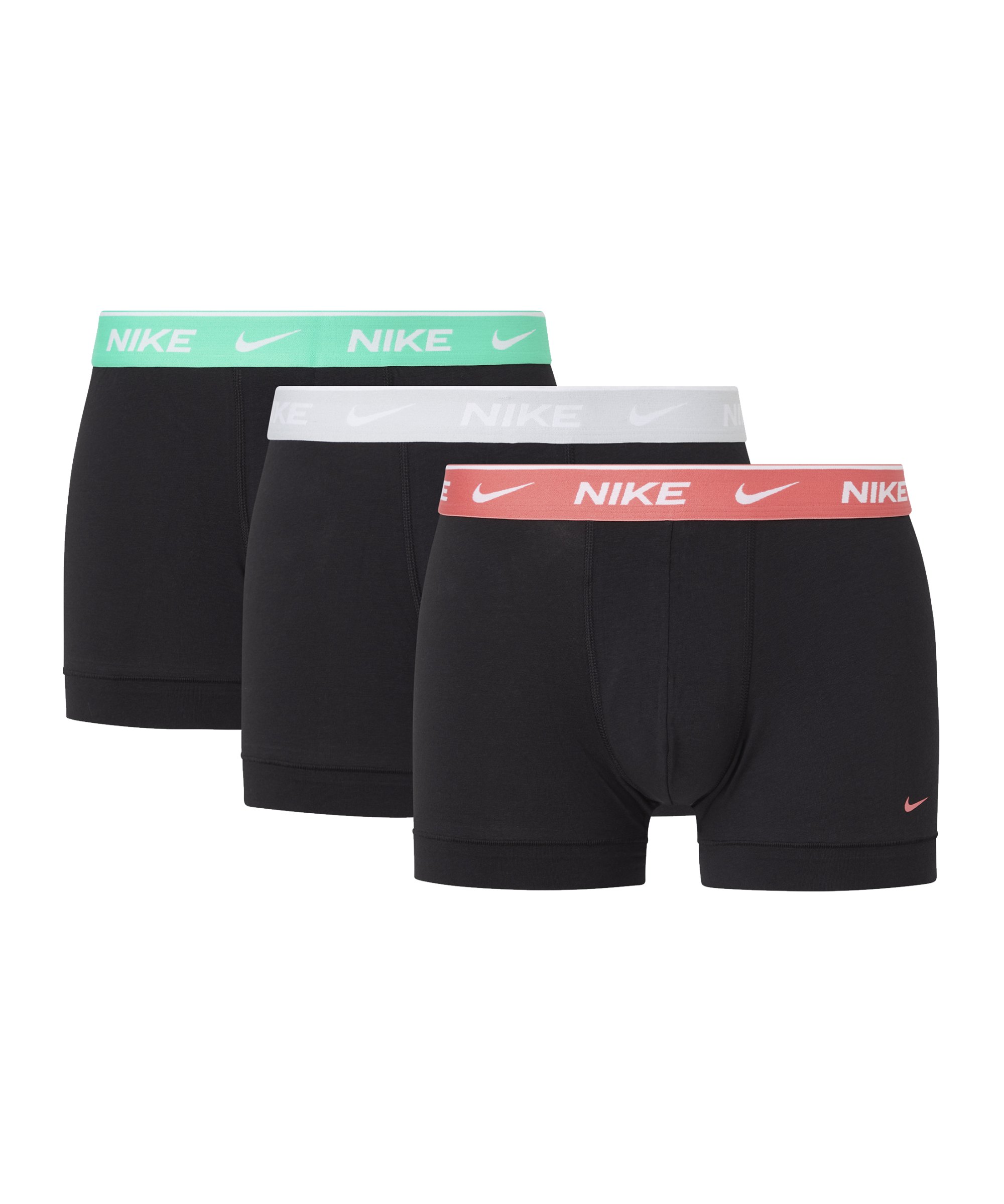 Nike Cotton Trunk Boxershort 3er Pack Schwarz FAN3 - schwarz