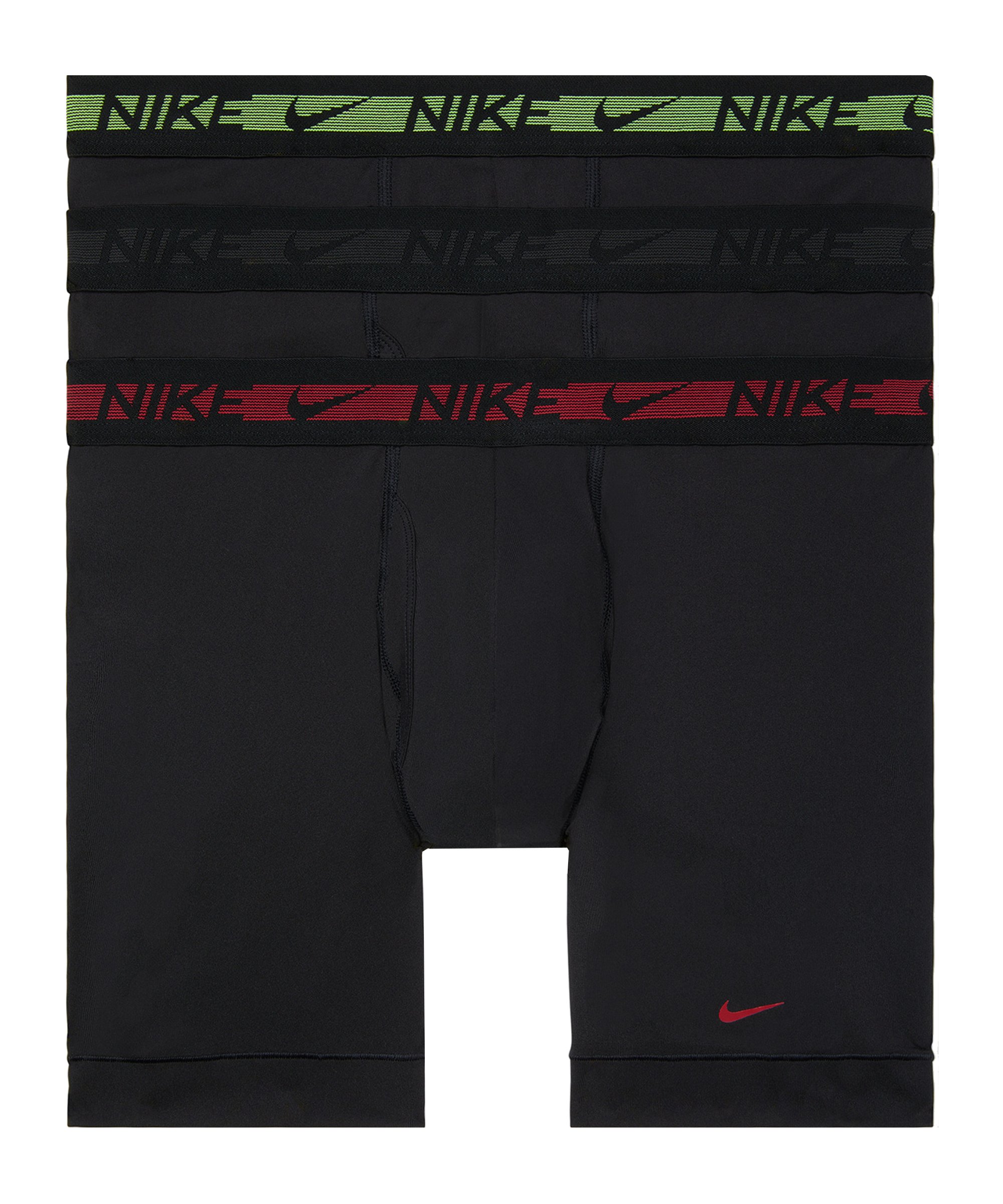Nike Micro Flex Boxershort 3er Pack Schwarz FM1P - schwarz