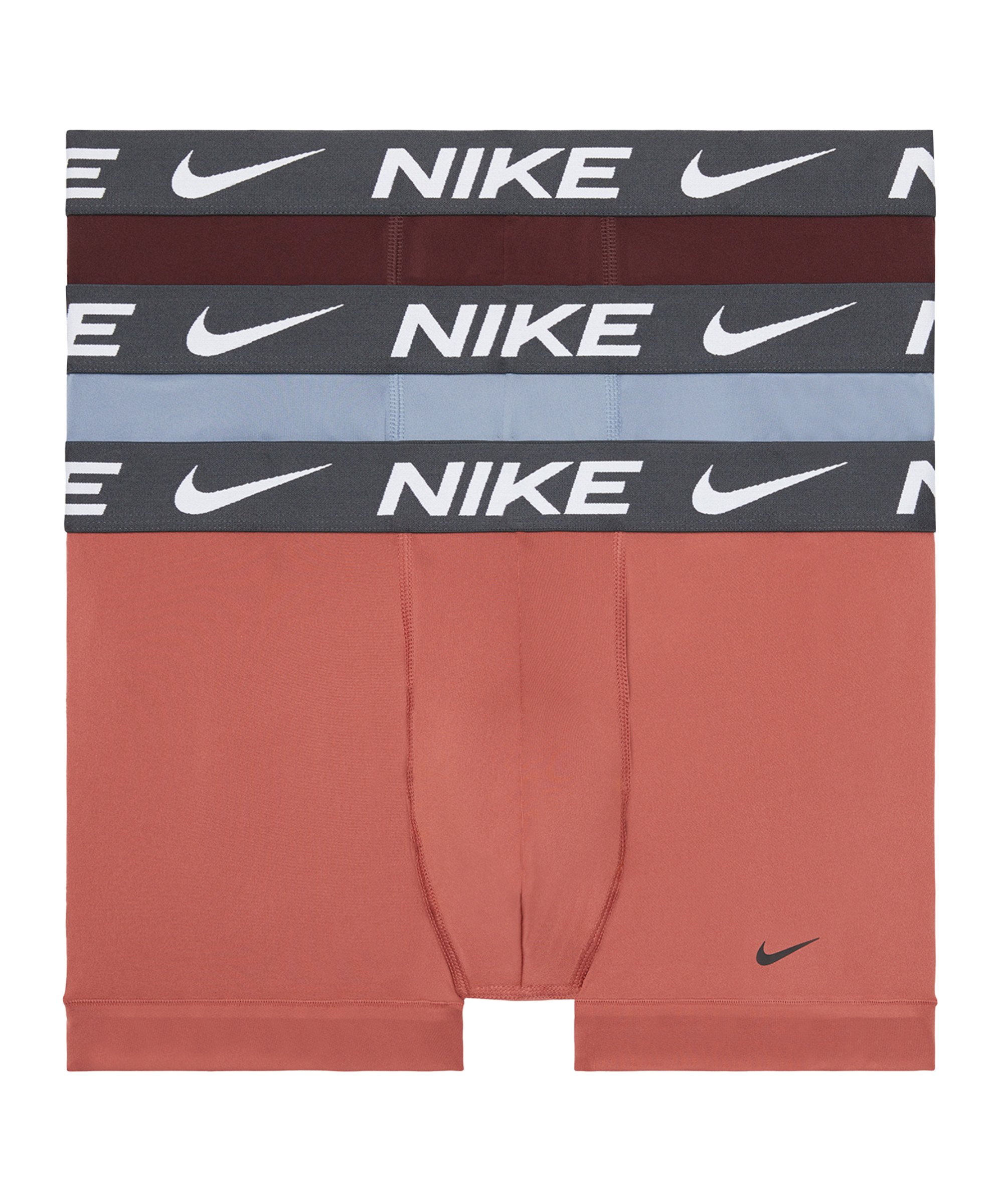 Nike Dri-Fit Micro Trunk Boxershort 3er Pack F53E - braun