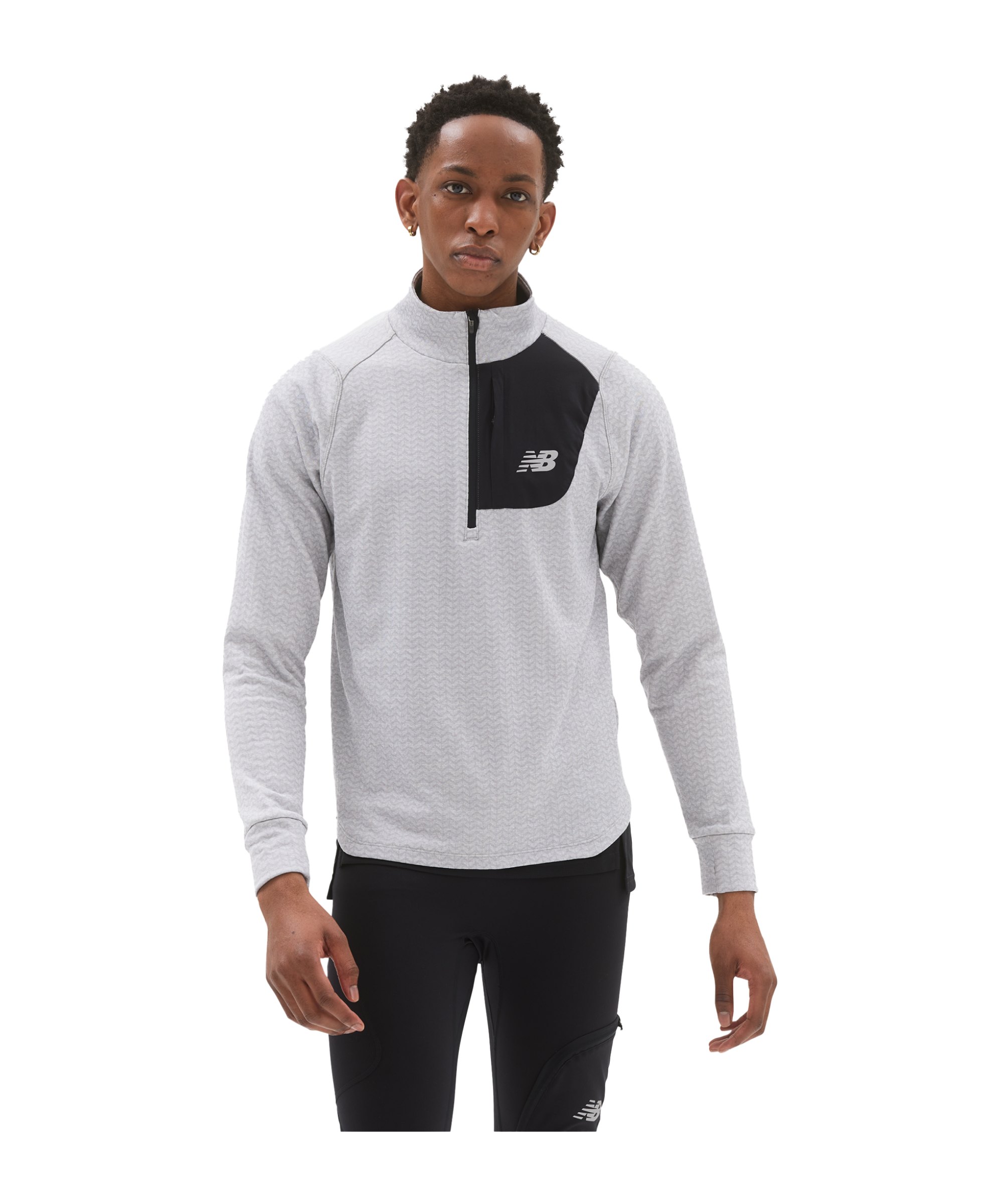 New Balance Heat HalfZip Sweatshirt Running FAG - grau