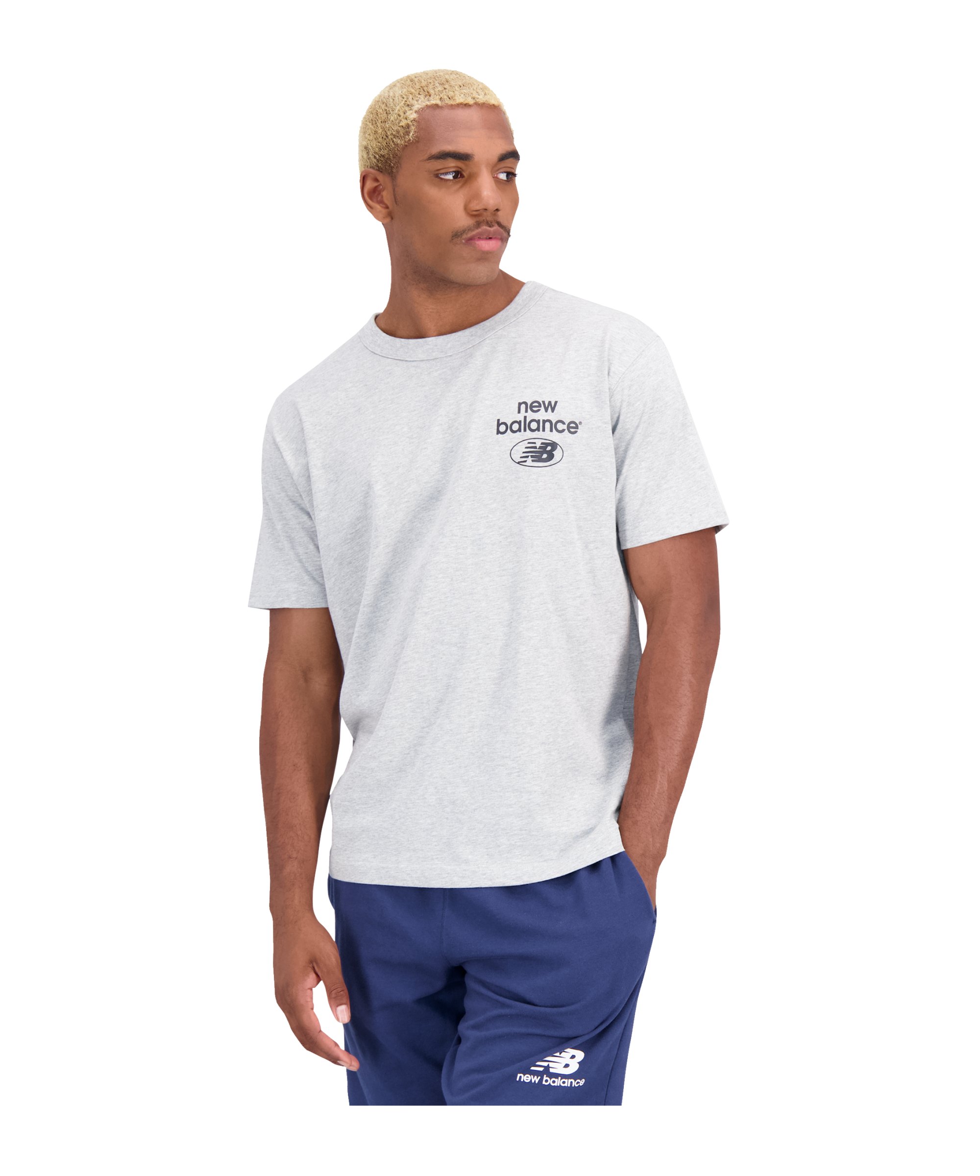 New Balance Essentials Logo T-Shirt Grau FAG - grau