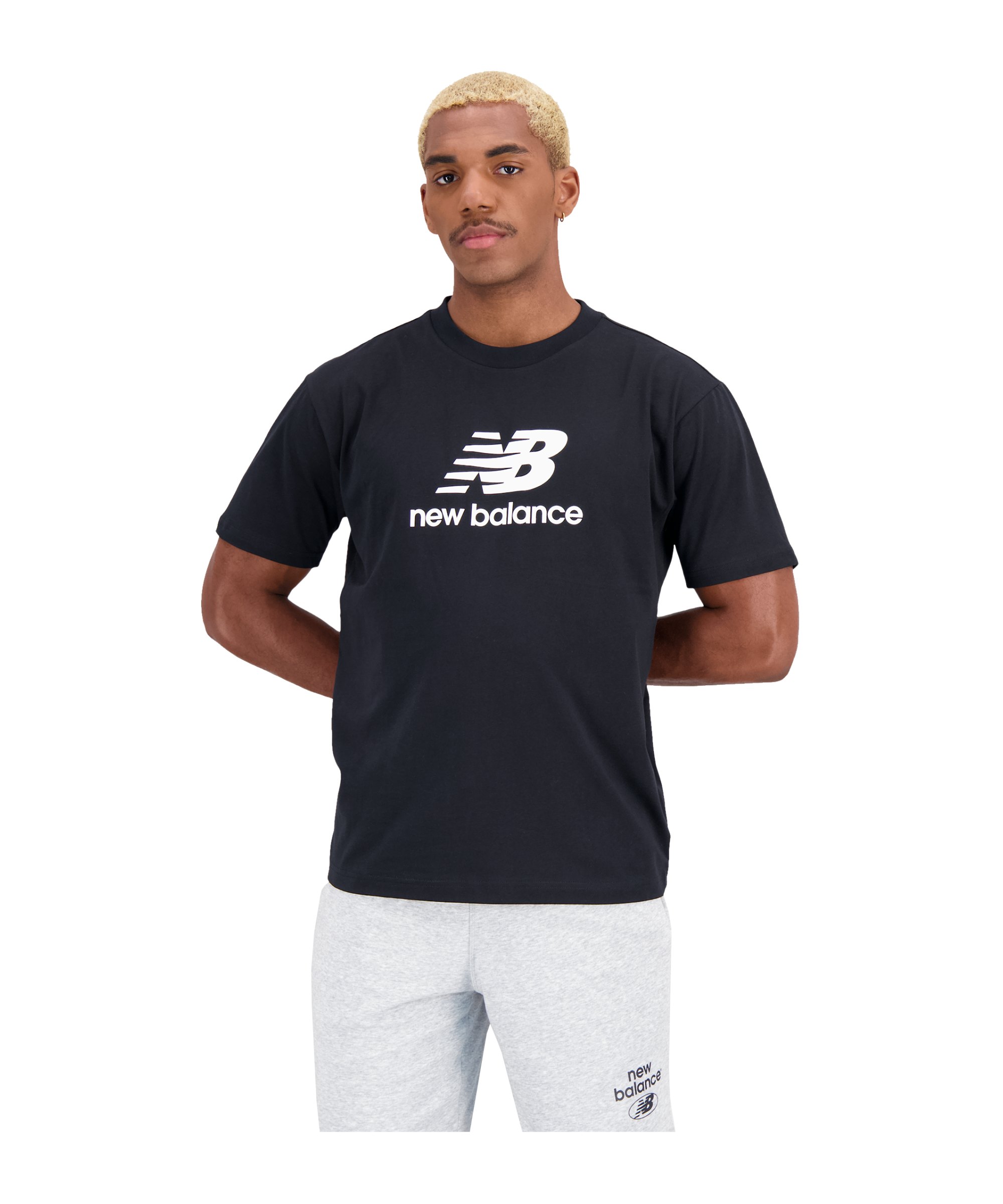 New Balance Essentials Logo T-Shirt Schwarz BK - schwarz