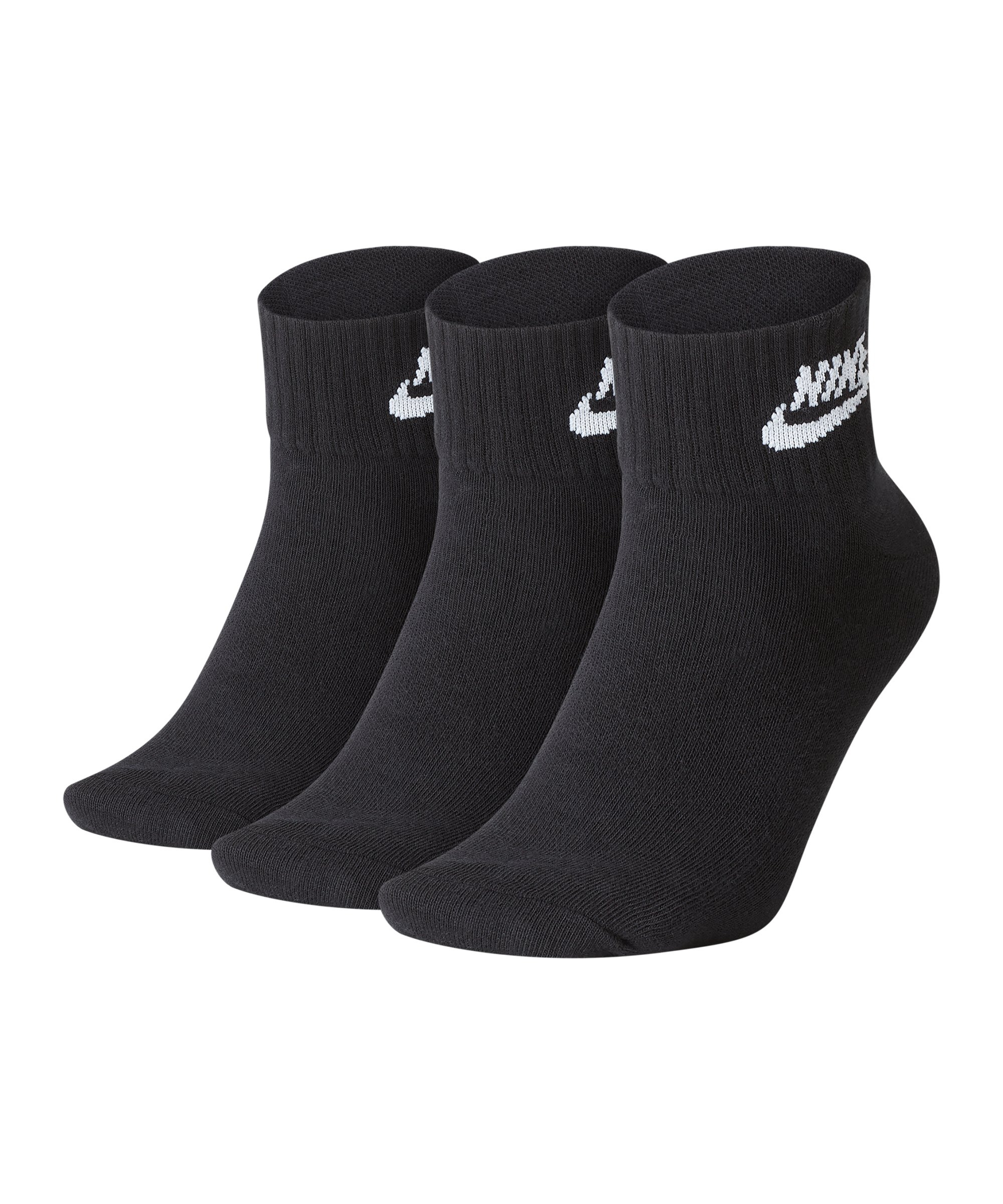 Nike Every Essential Socken 3er Pack Schwarz F010 - schwarz