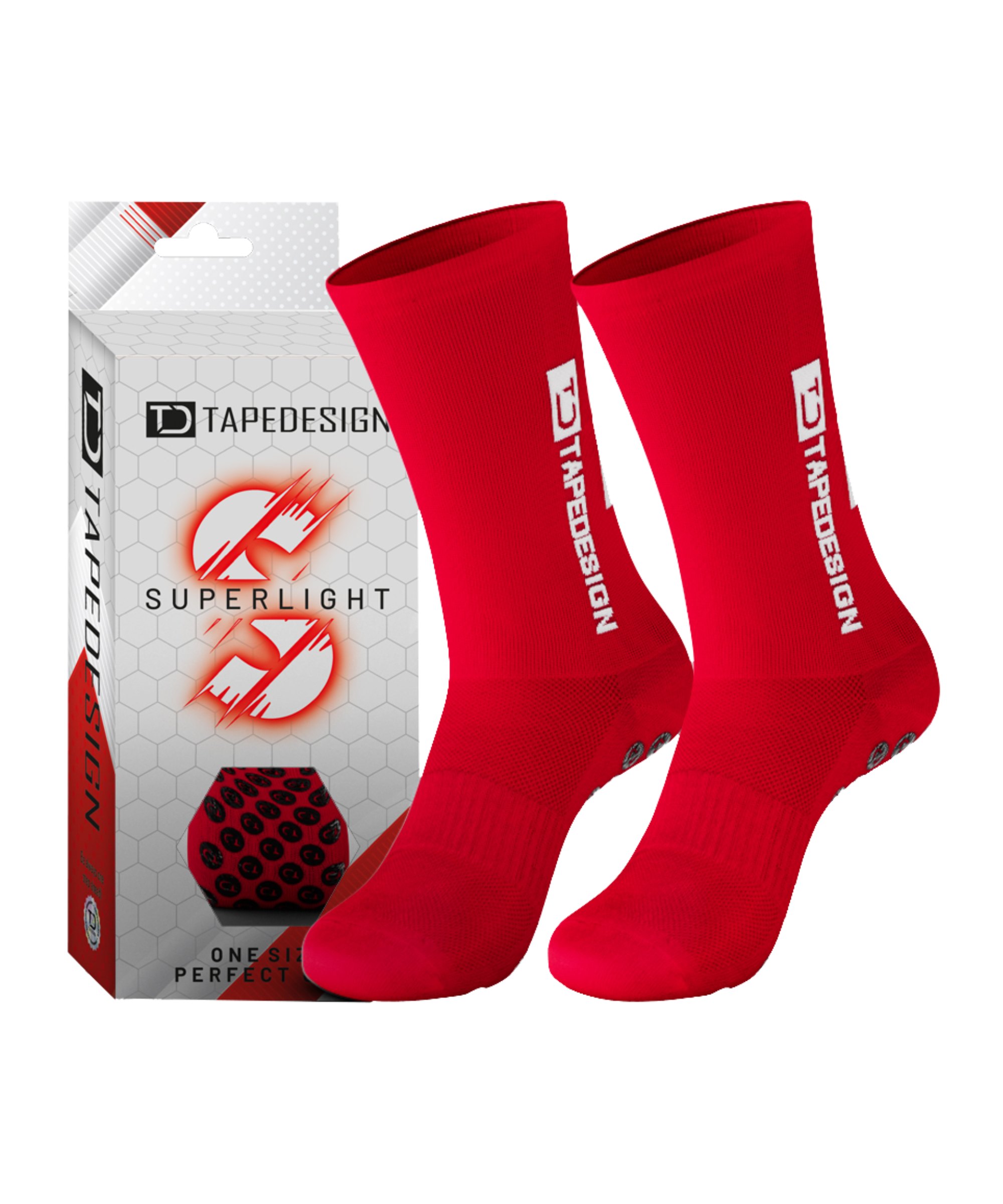Tapedesign Gripsocks Superlight Socken Rot - rot